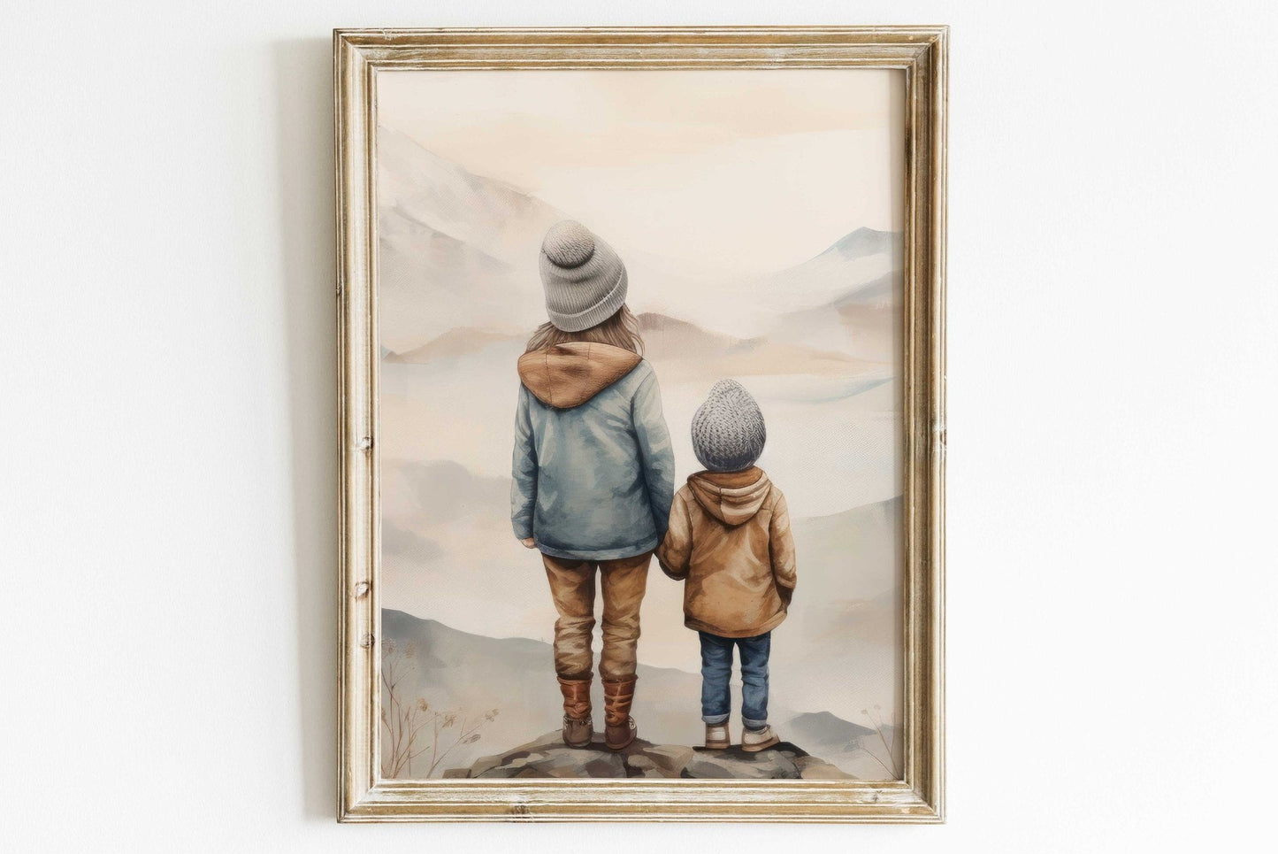 Siblings Print, Brother and Sister Wall Decor, Nature Kids Art - WildfieldPrints