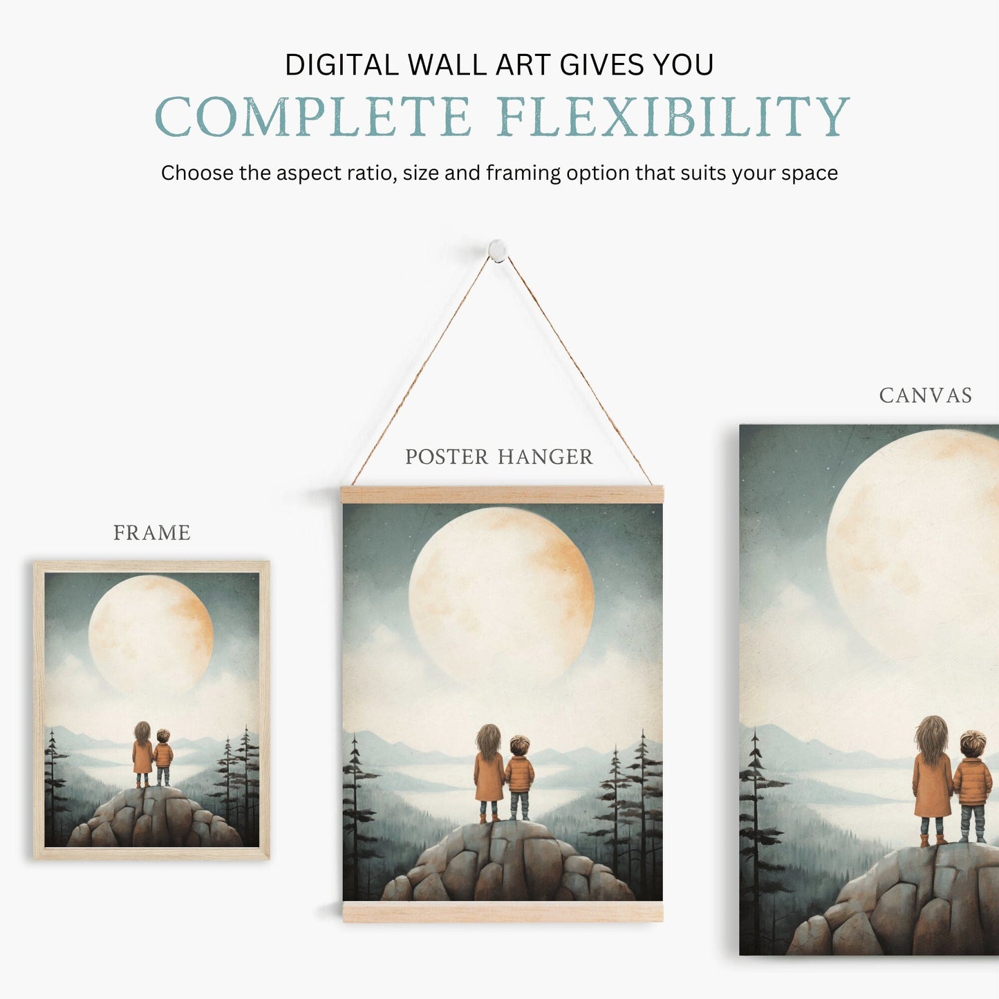 Siblings Print, Brother & Sister Wall Art, Adventure Toddler Decor - WildfieldPrints