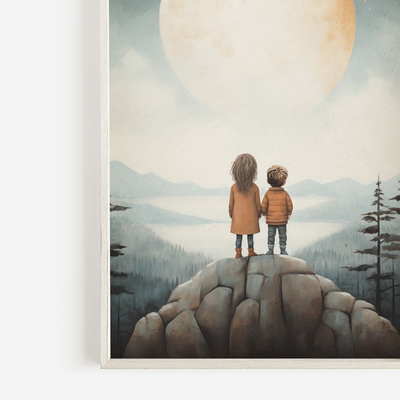Siblings Print, Brother & Sister Wall Art, Adventure Toddler Decor - WildfieldPrints