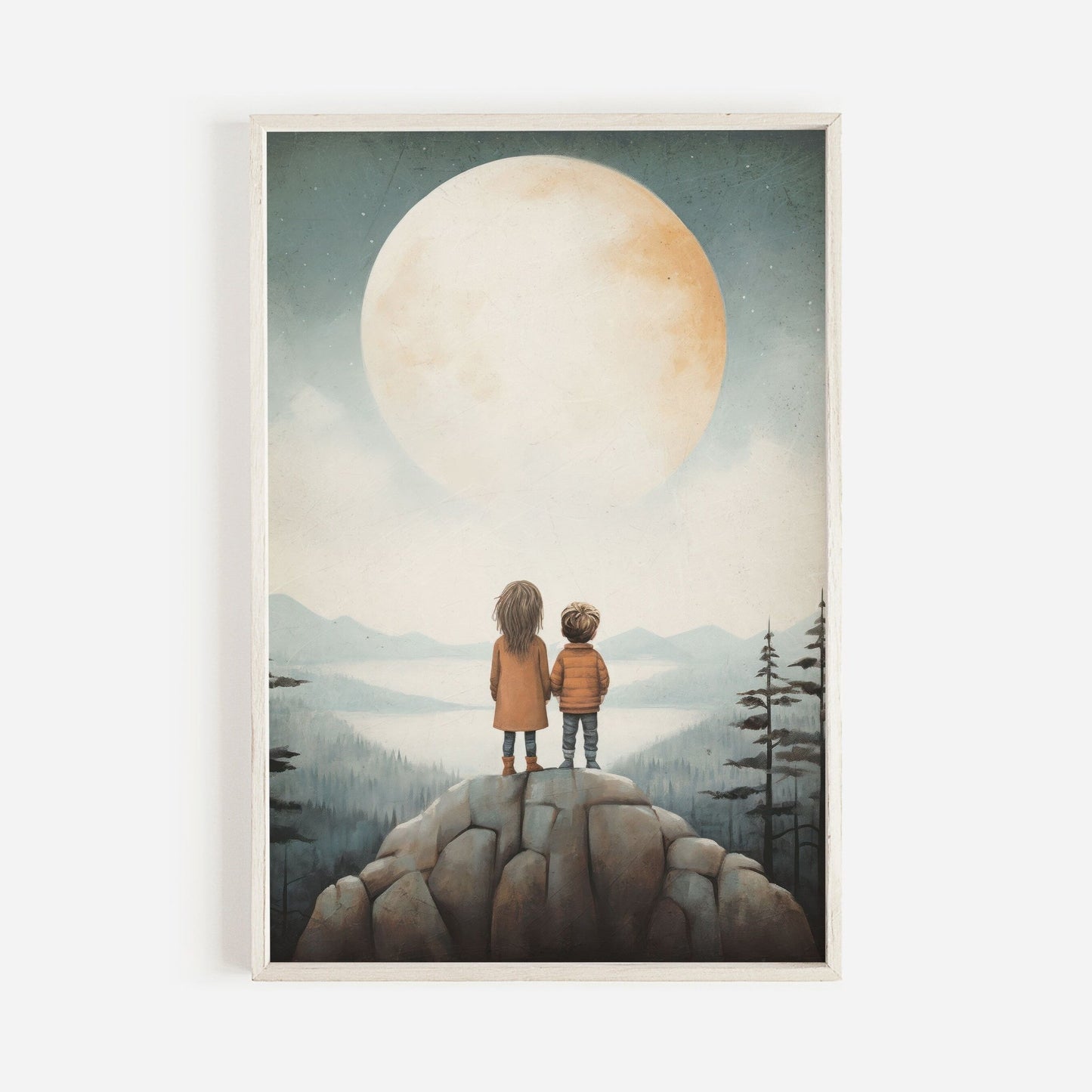 Siblings Print, Brother & Sister Wall Art, Adventure Toddler Decor - WildfieldPrints