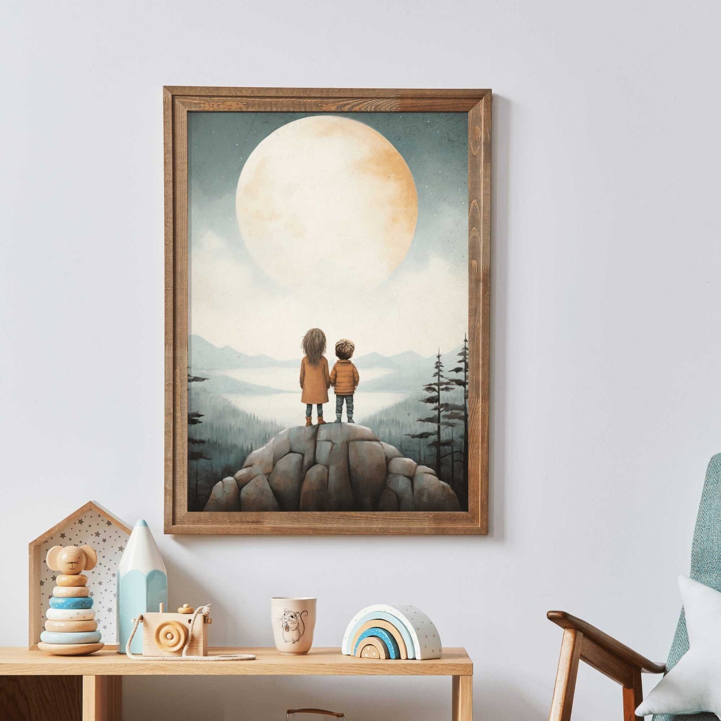 Siblings Print, Brother & Sister Wall Art, Adventure Toddler Decor - WildfieldPrints