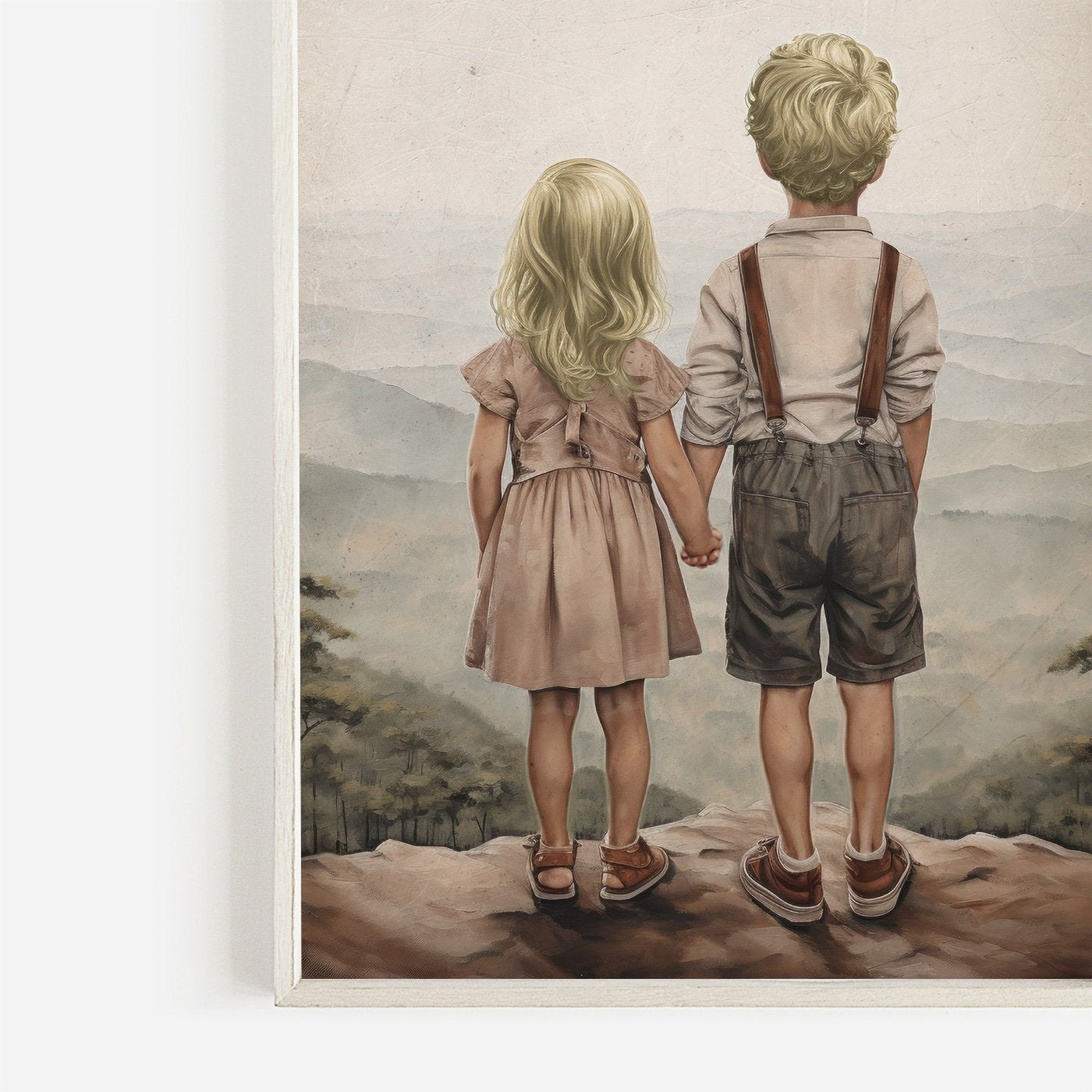 Siblings Wall Art, Adventure Decor for Kids, Brother & Sister Print - WildfieldPrints