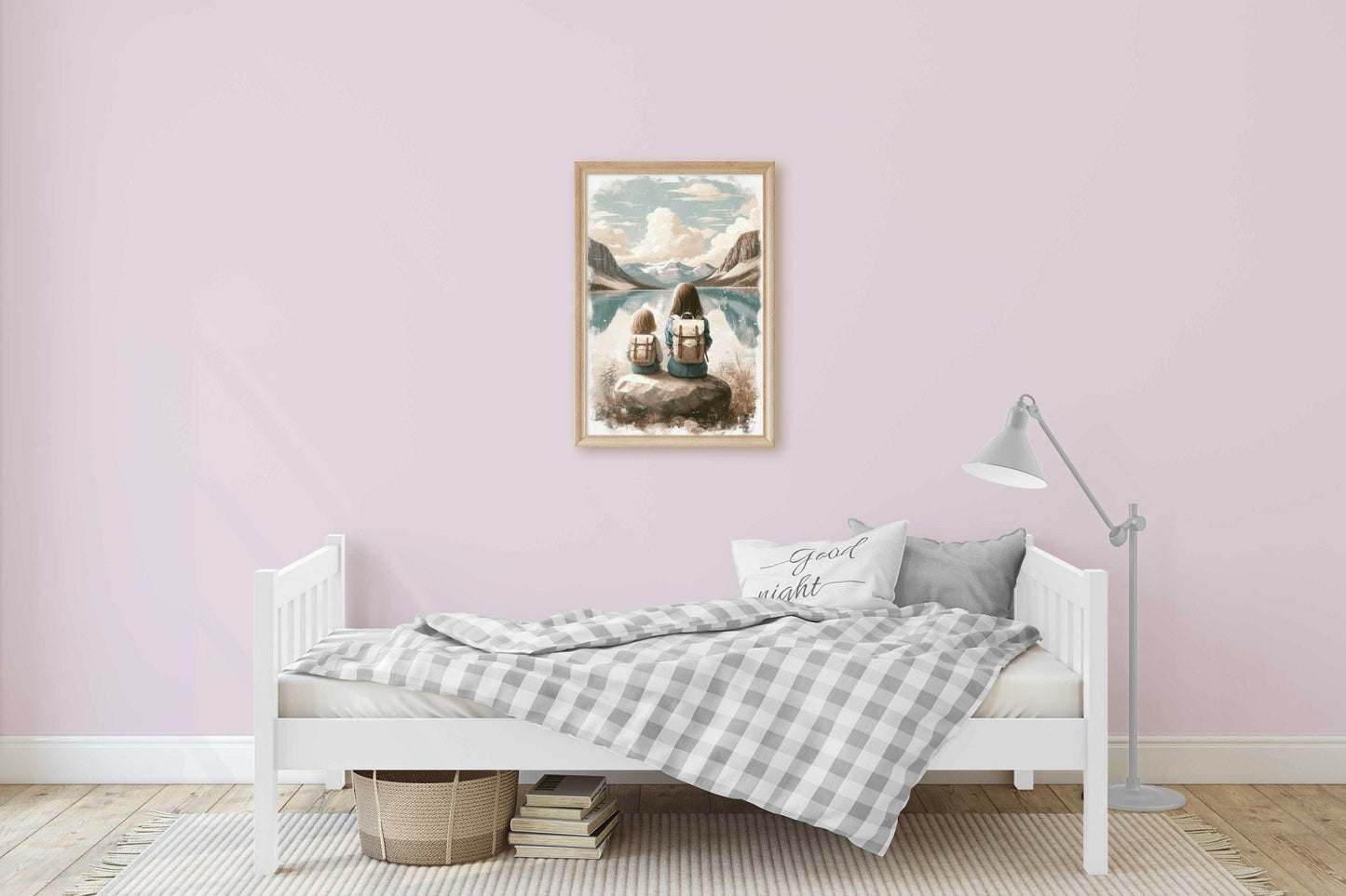 Sister Adventure Art, Mountain Nursery Decor, Nature Girl Wall Print - WildfieldPrints