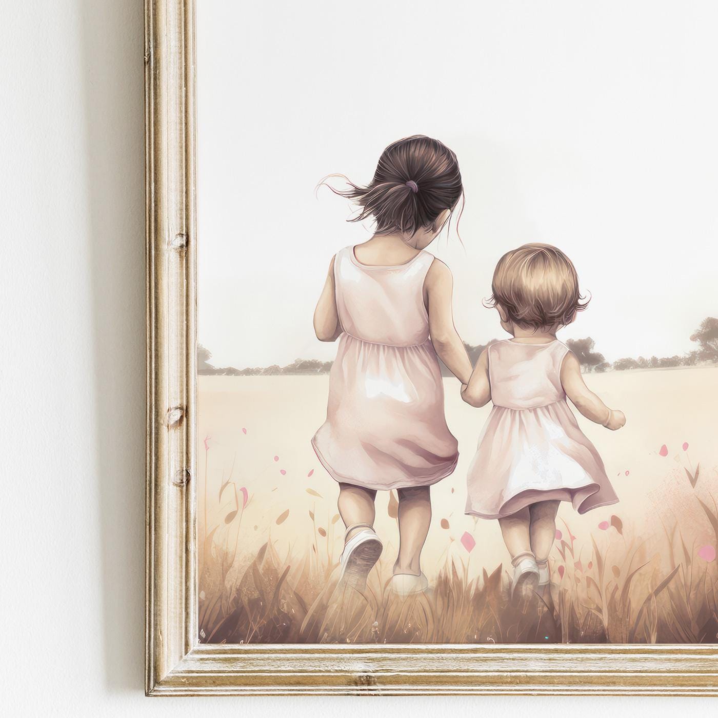 Sister Nursery Prints, Bunny & Deer Room Decor, Kids Art Collection - WildfieldPrints
