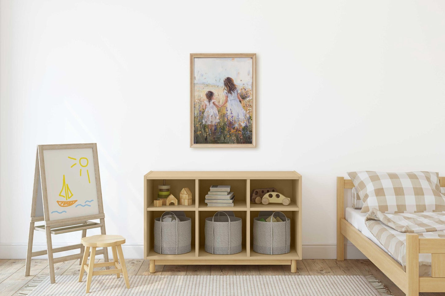 Sister Nursery Wall Art, Floral Girl Room Decor, Sisterhood Design - WildfieldPrints