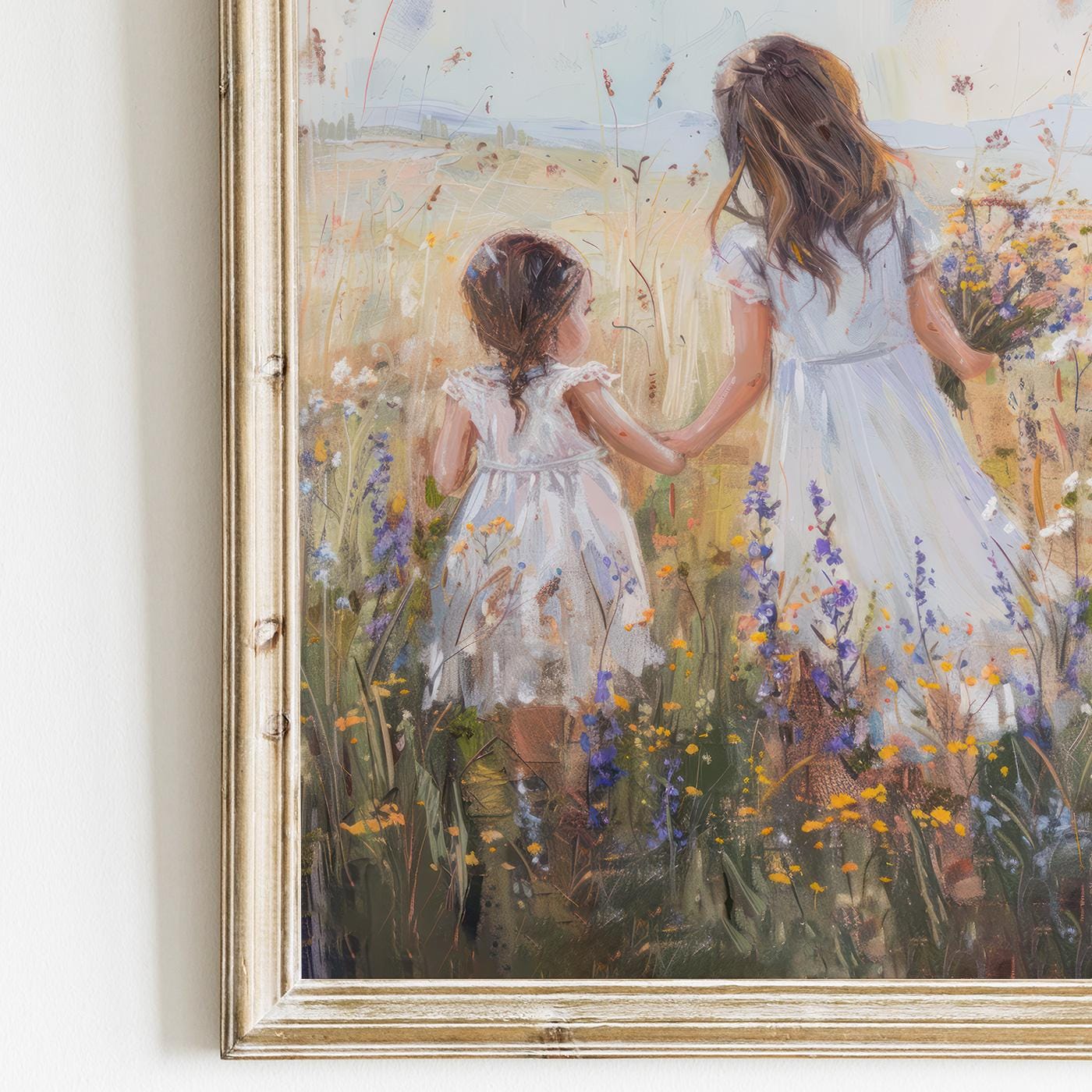 Sister Nursery Wall Art, Floral Girl Room Decor, Sisterhood Design - WildfieldPrints
