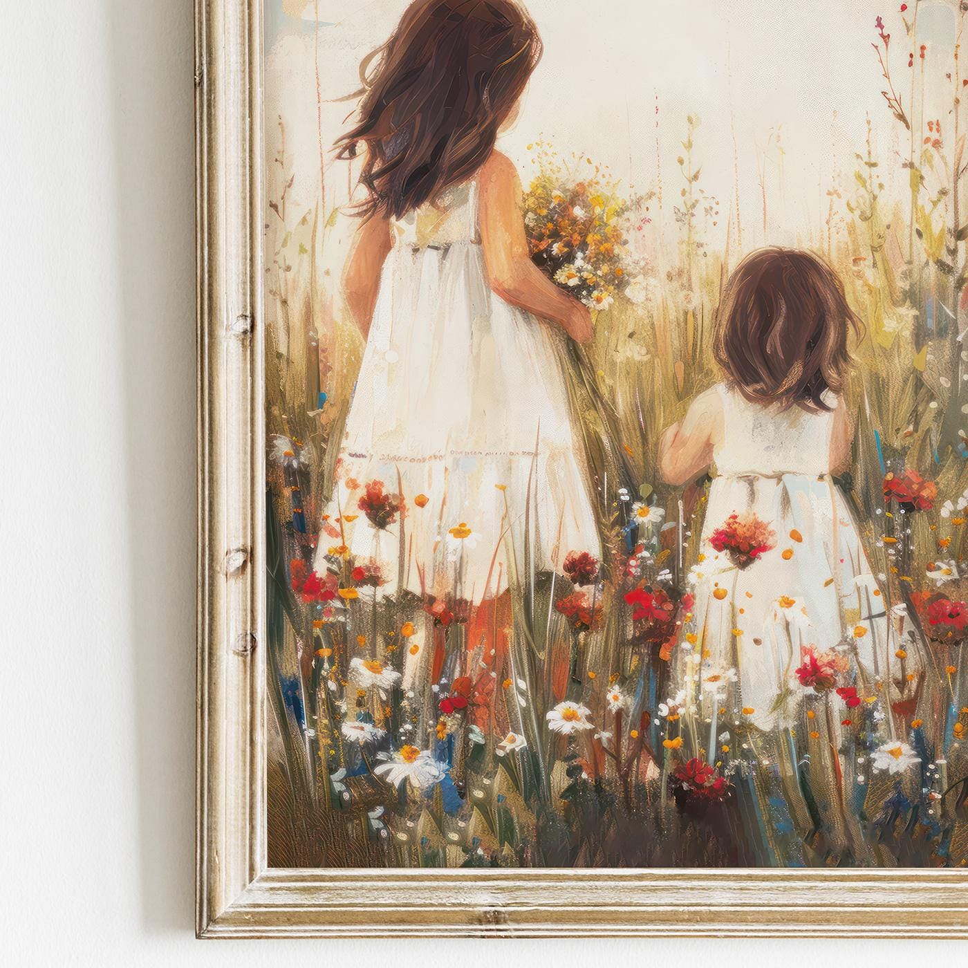 Sister Room Decor, Wildflower Nursery Prints, Vintage Girl Art - WildfieldPrints