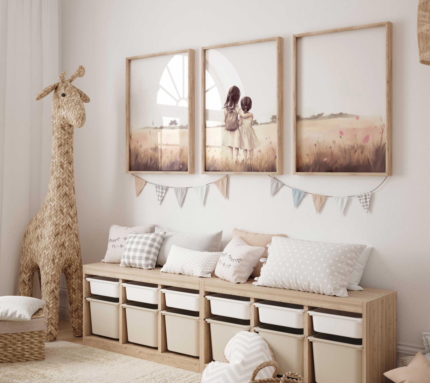 Sister Room Prints, Shared Space Decor, Charming Wall Art Collection - WildfieldPrints