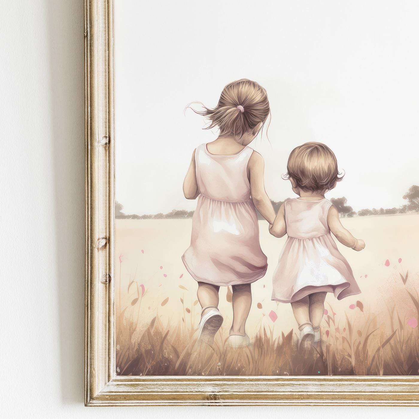 Sister Wall Art, Shared Room Decor, Deer & Bunny Prints - WildfieldPrints