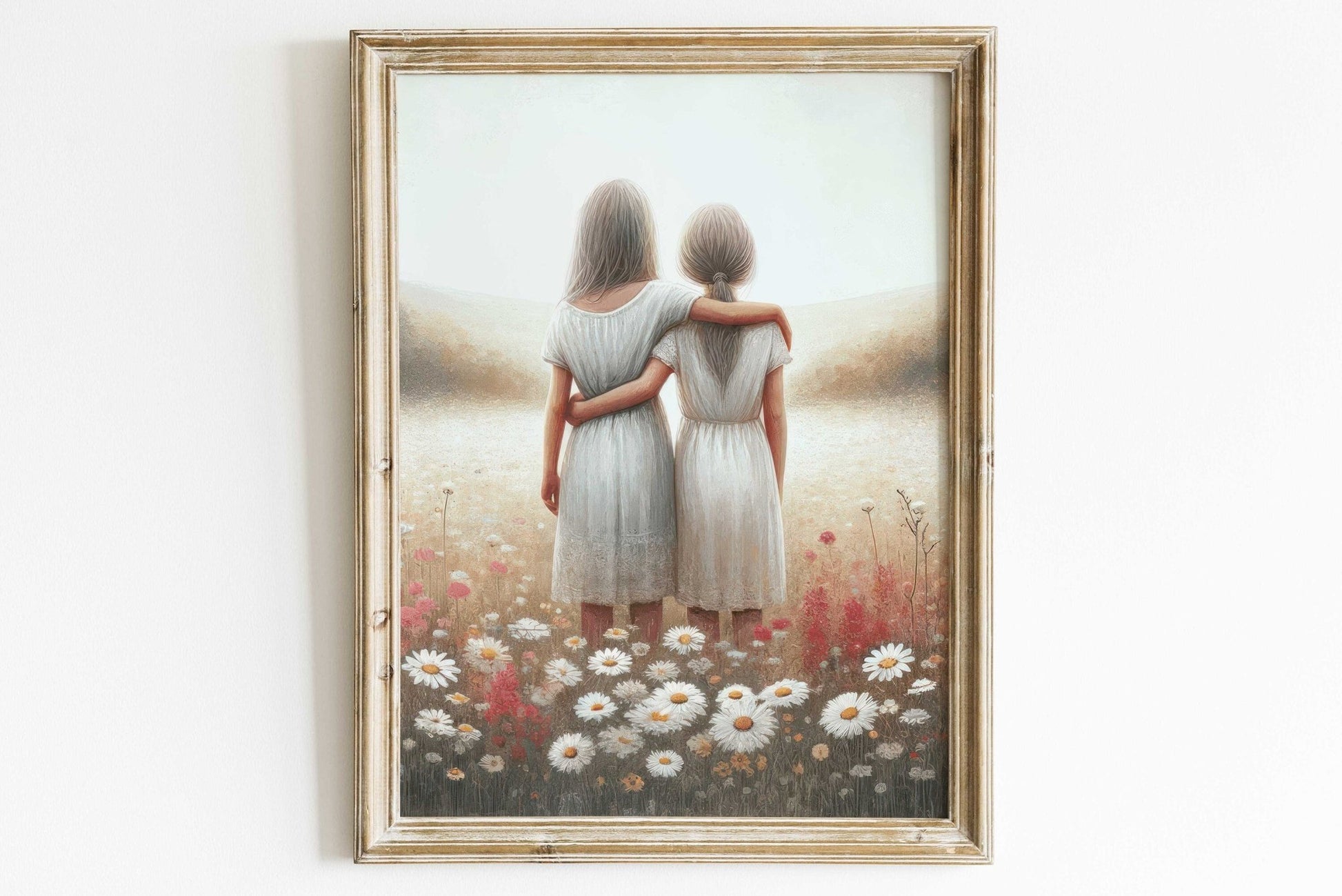 Sister Wall Art, Vintage Sisterhood Decor, Best Friends Print - WildfieldPrints