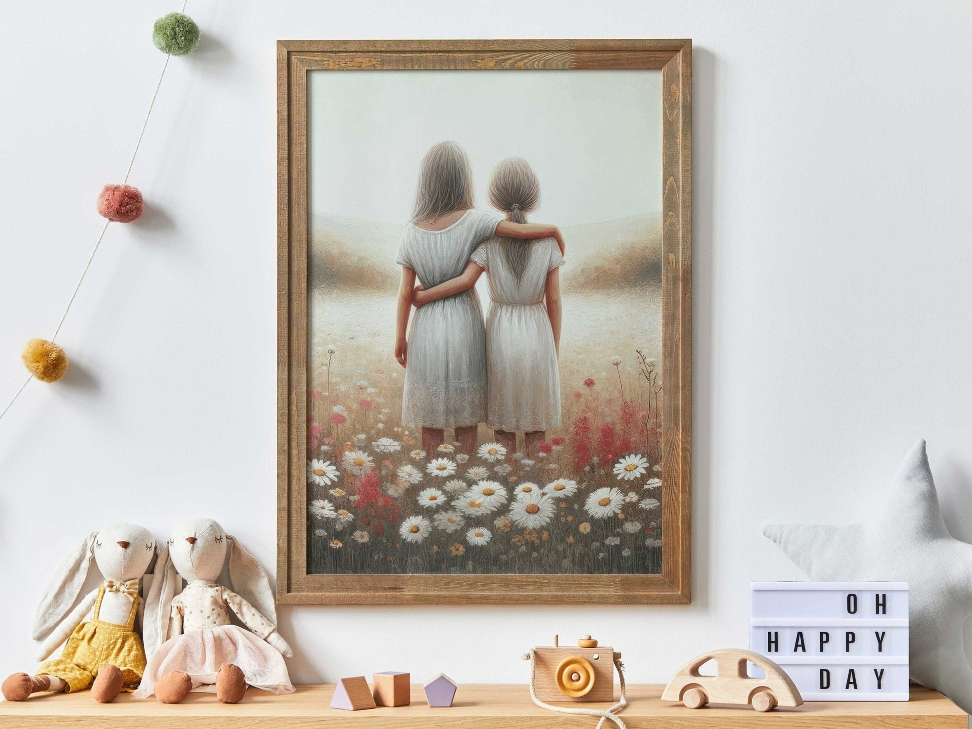Sister Wall Art, Vintage Sisterhood Decor, Best Friends Print - WildfieldPrints