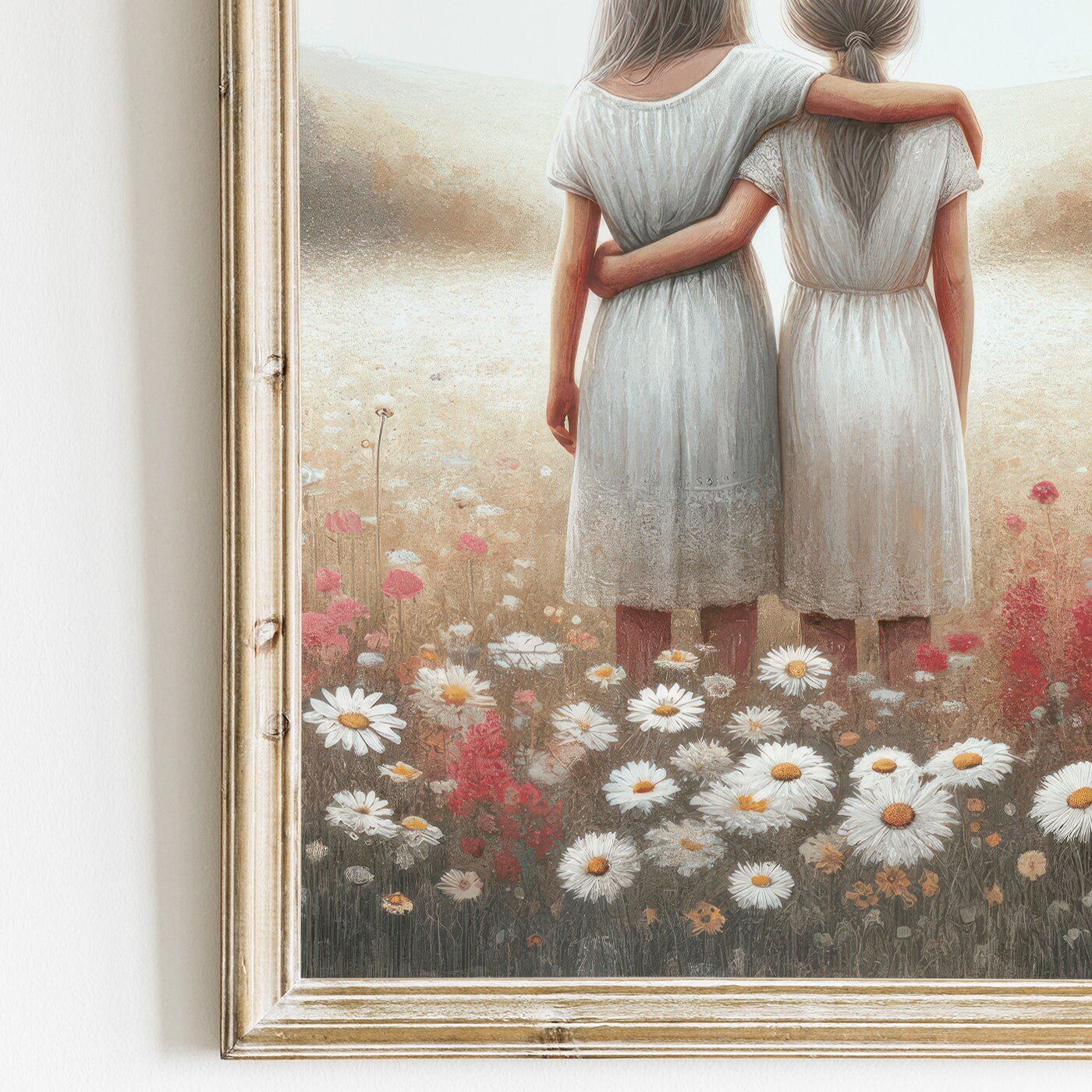Sister Wall Art, Vintage Sisterhood Decor, Best Friends Print - WildfieldPrints
