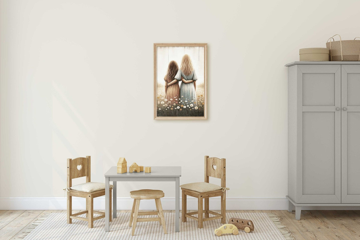 Sister Wall Art, Vintage Sisterhood Decor, BFF Best Friends Print - WildfieldPrints