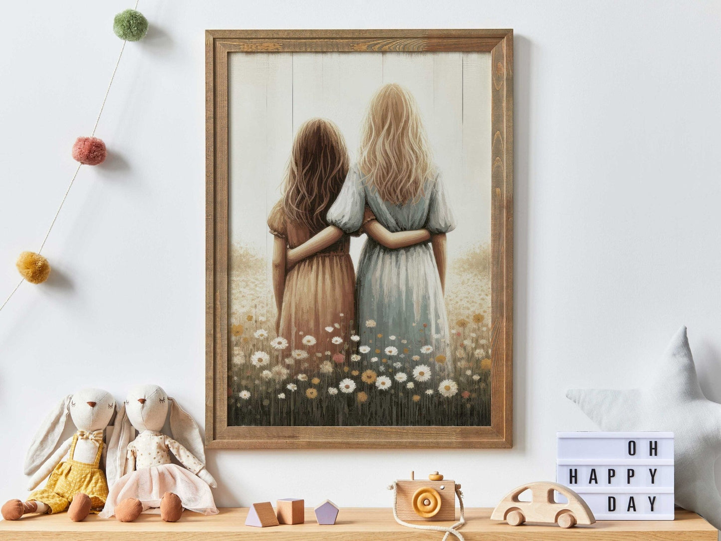 Sister Wall Art, Vintage Sisterhood Decor, BFF Best Friends Print - WildfieldPrints