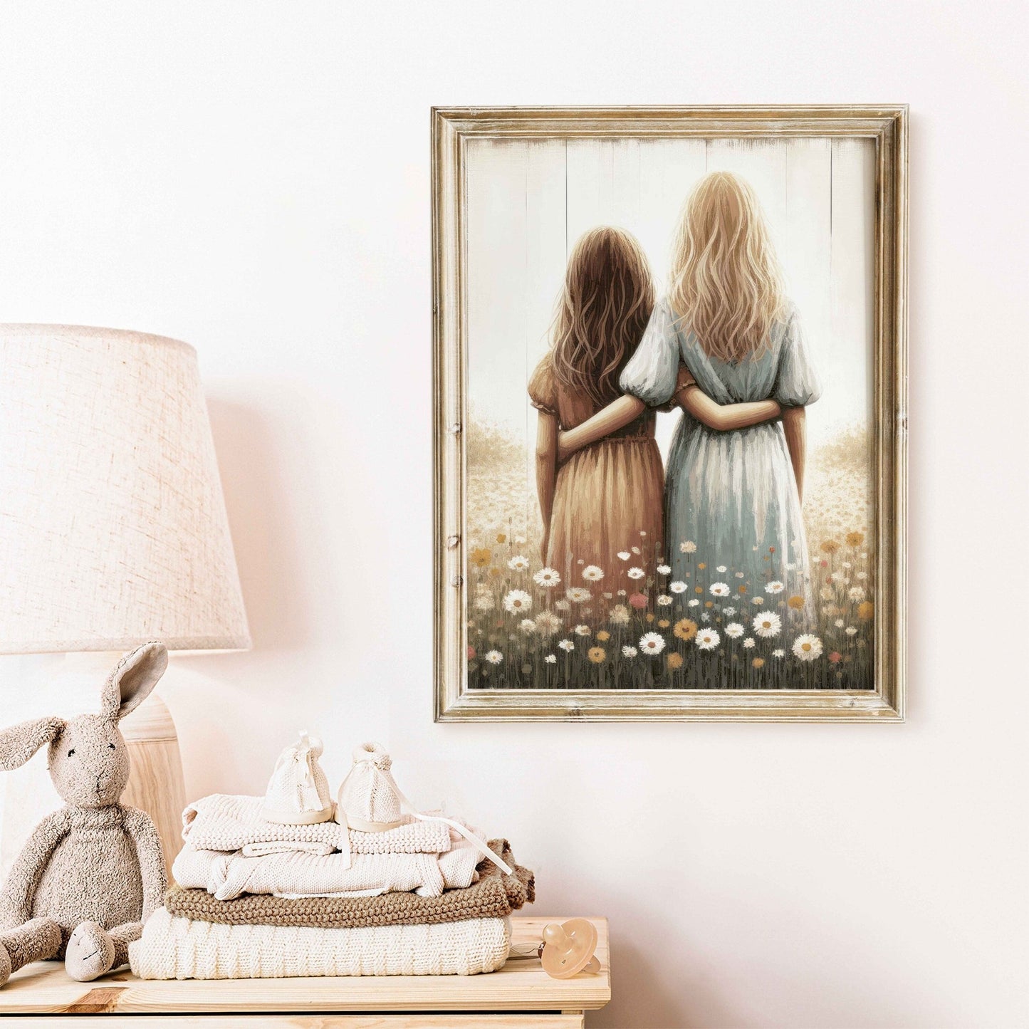 Sister Wall Art, Vintage Sisterhood Decor, BFF Best Friends Print - WildfieldPrints