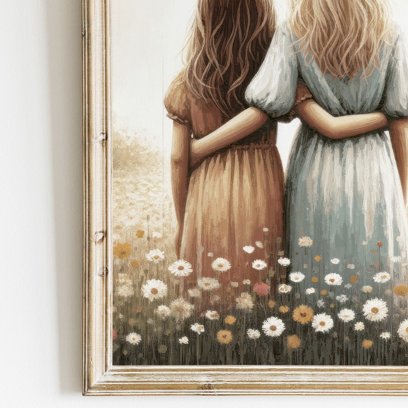 Sister Wall Art, Vintage Sisterhood Decor, BFF Best Friends Print - WildfieldPrints