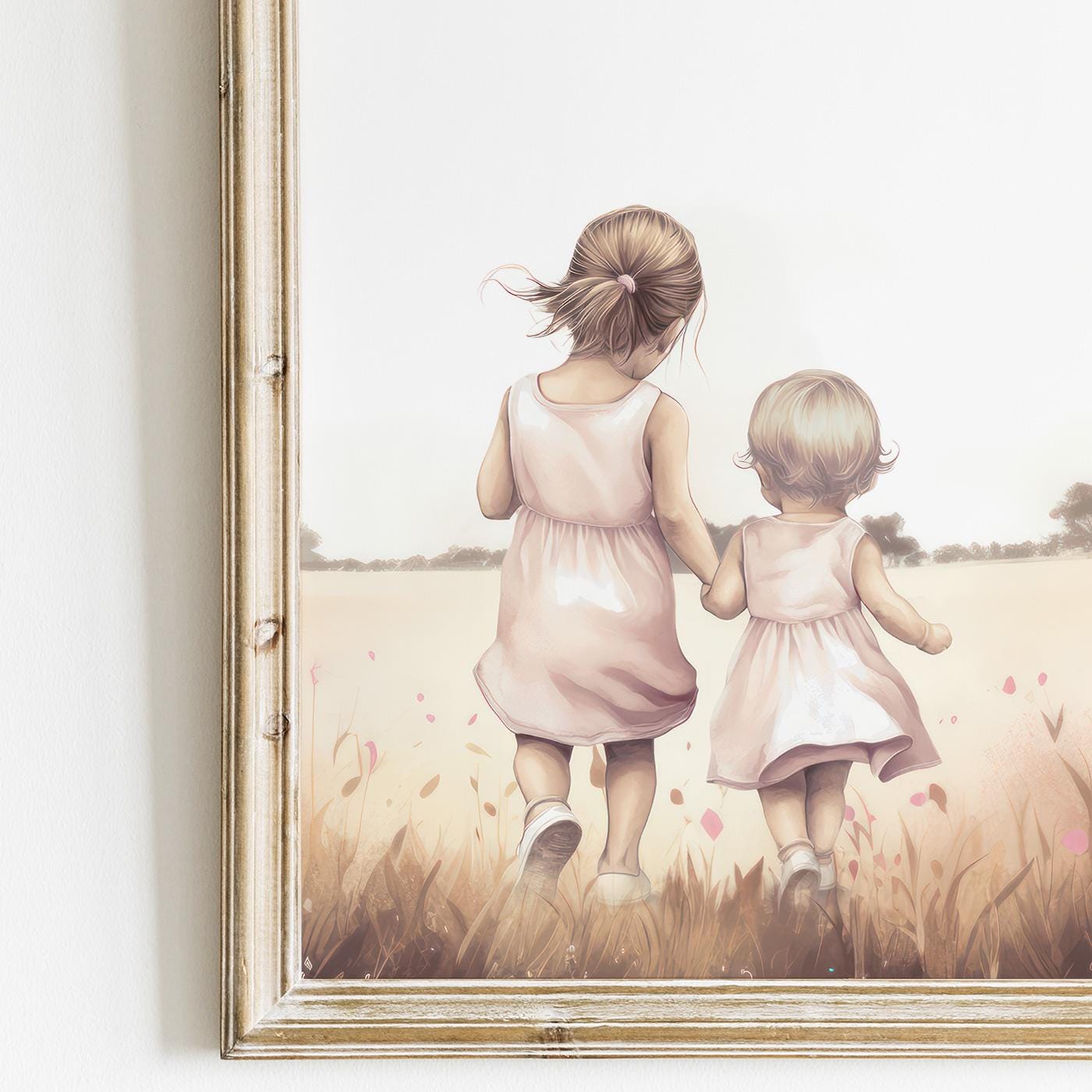 Sister Wall Prints, Sibling Room Decor, Deer & Bunny Art for Kids - WildfieldPrints