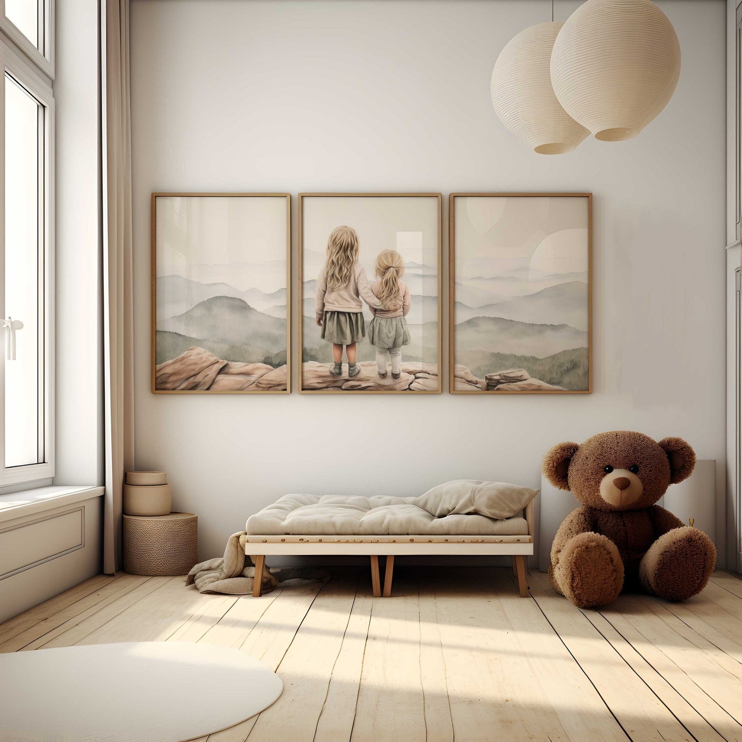 Sisters Bedroom Decor, Adventure Prints for Girls, Mountain Wall Art - WildfieldPrints