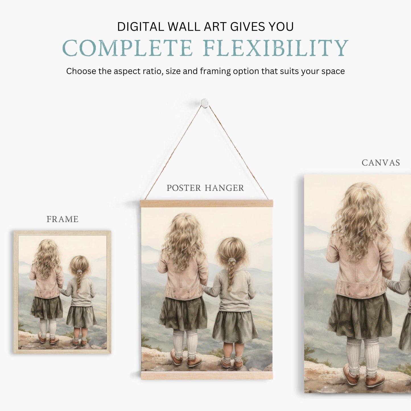 Sisters Bedroom Decor, Adventure Wall Art, Sister Room Print - WildfieldPrints
