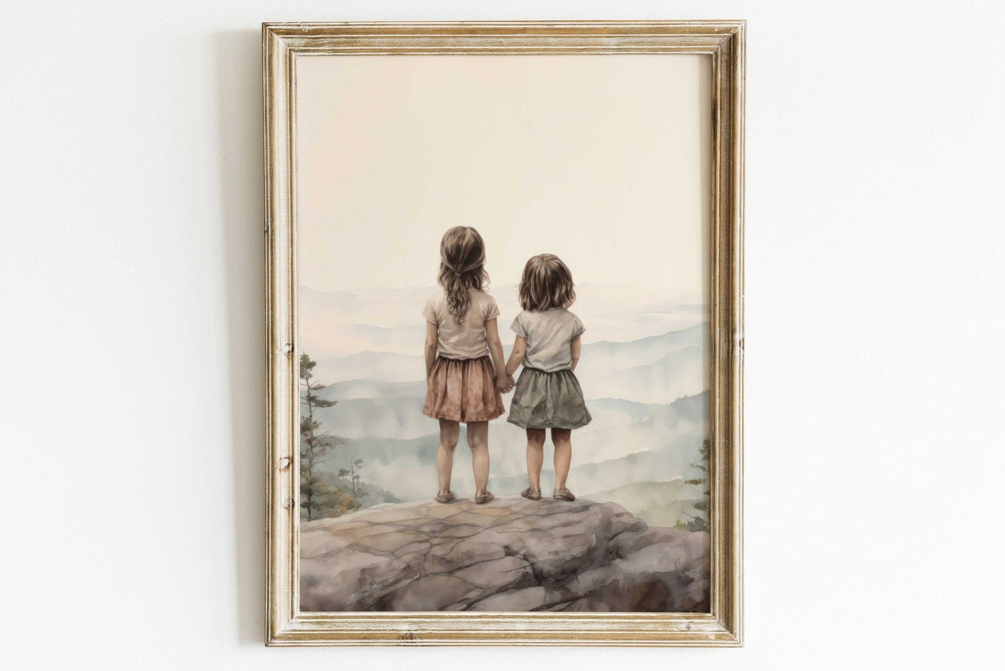 Sisters Bedroom Decor, Cute Room Print, Best Friends Wall Art - WildfieldPrints