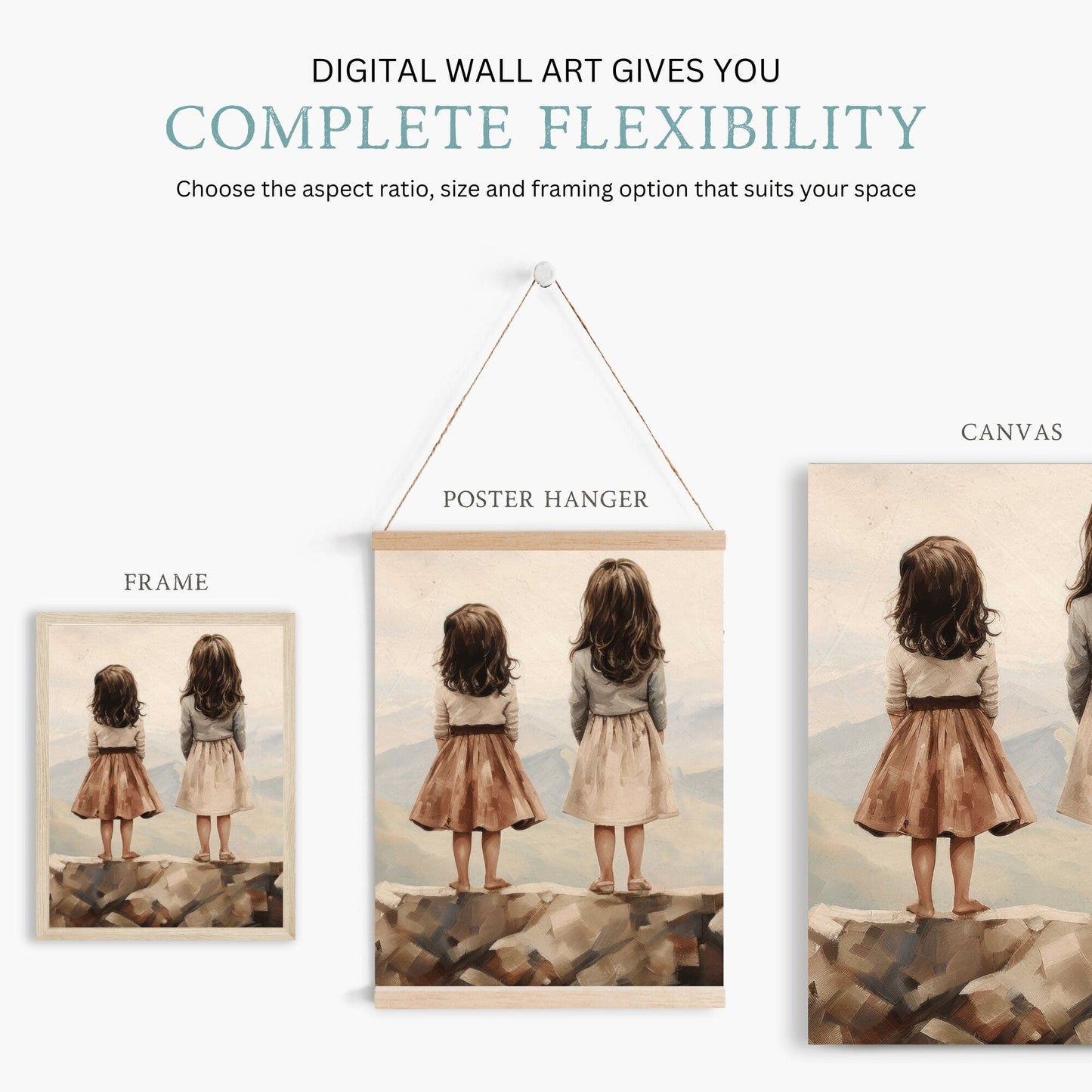 Sisters Bedroom Decor, Sister Room Print, Adventure Wall Art - WildfieldPrints
