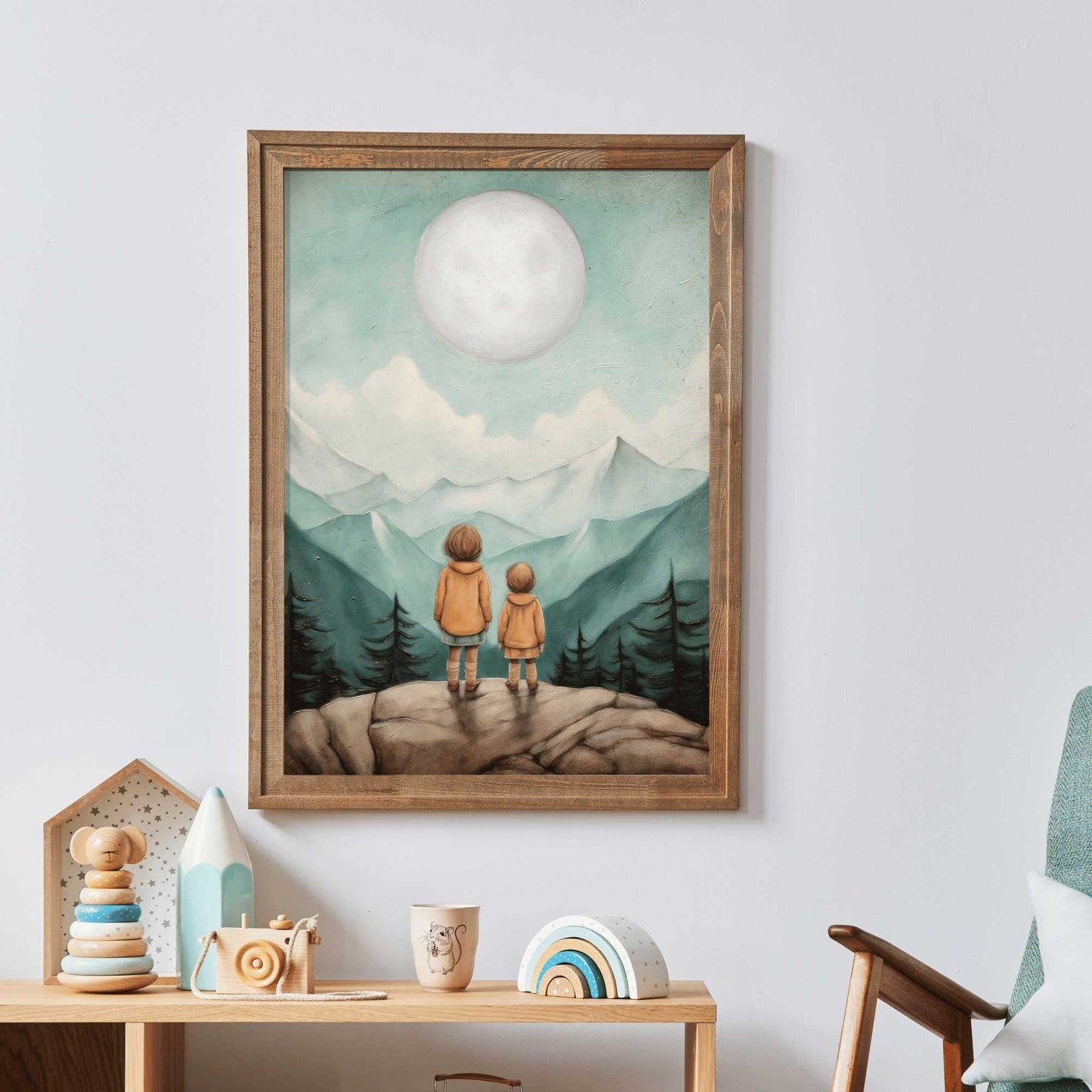 Sisters Room Print, Sister Wall Art, Adventure Toddler Decor - WildfieldPrints