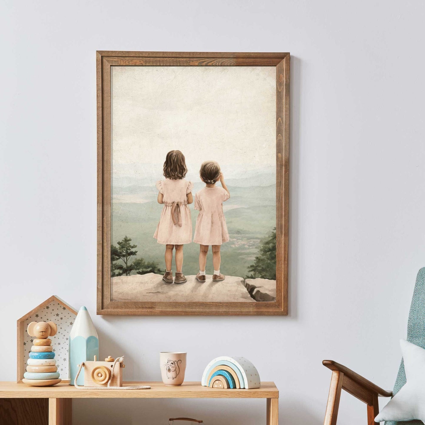 Sisters Room Prints, Adventure Theme Decor, Toddler Girl Wall Art - WildfieldPrints