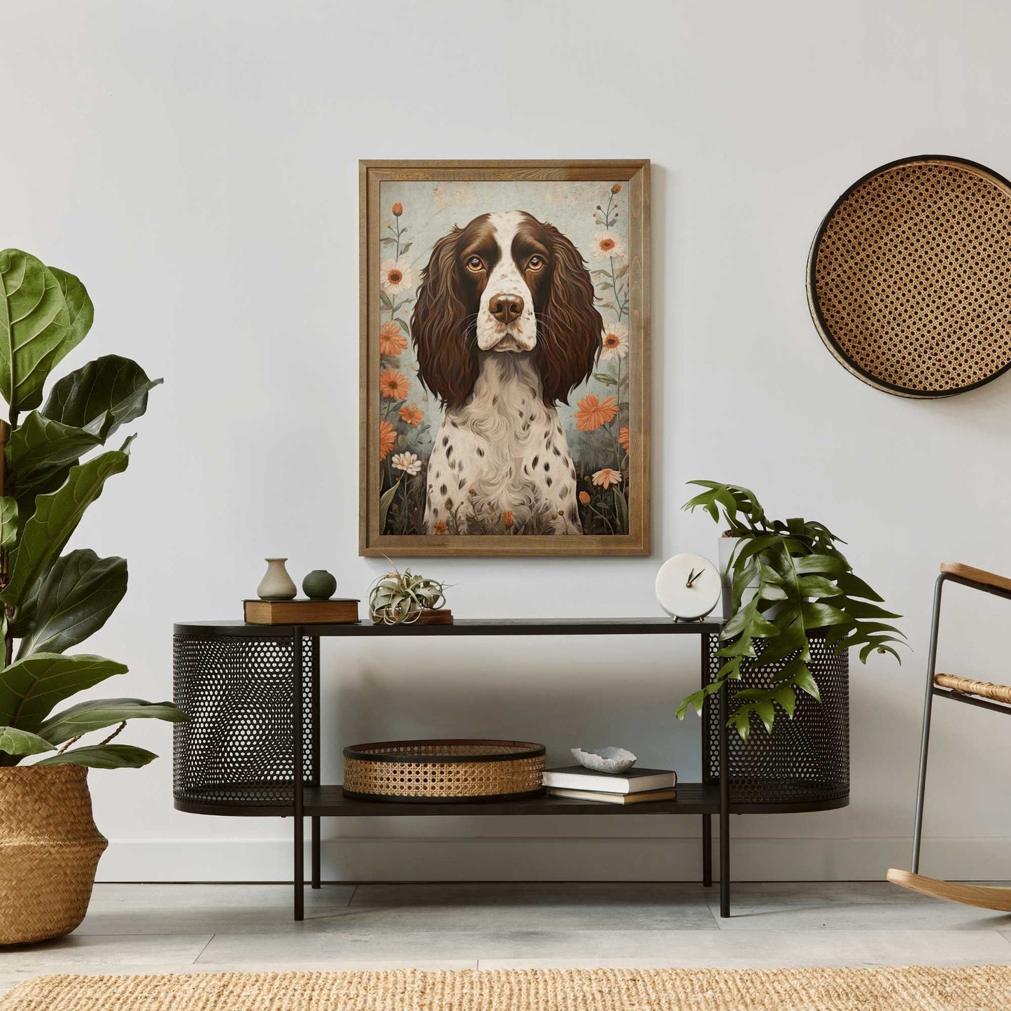 Springer Spaniel Art, Vintage Dog Portrait, Unique Decor Gift - WildfieldPrints