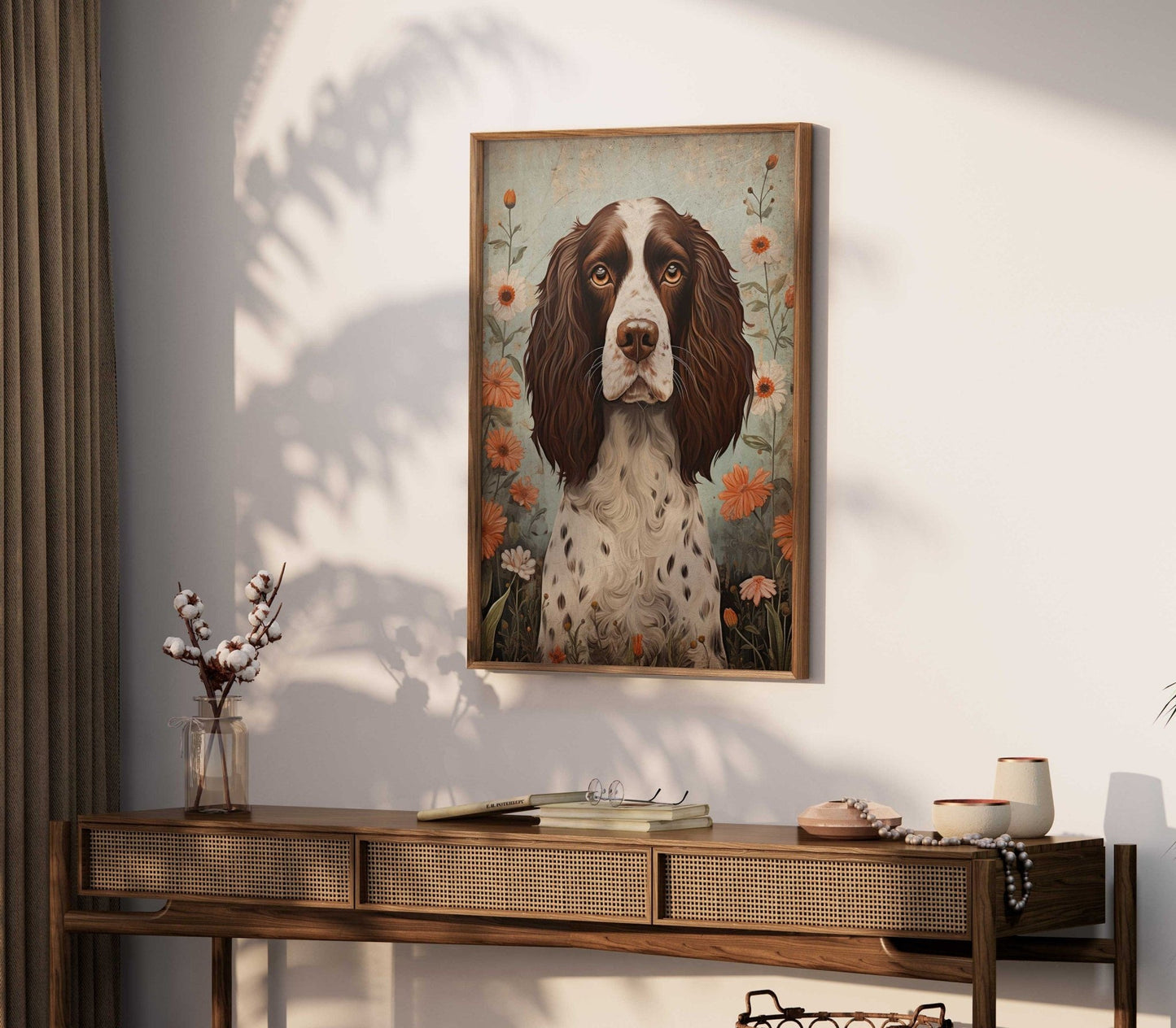 Springer Spaniel Art, Vintage Dog Portrait, Unique Decor Gift - WildfieldPrints