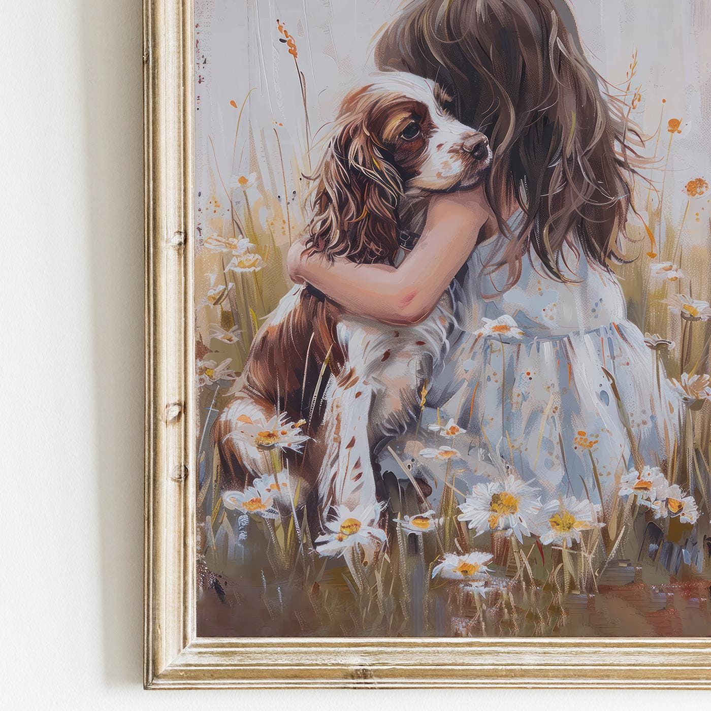 Springer Spaniel Nursery Art, Vintage Dog Decor, Brown & White Print - WildfieldPrints