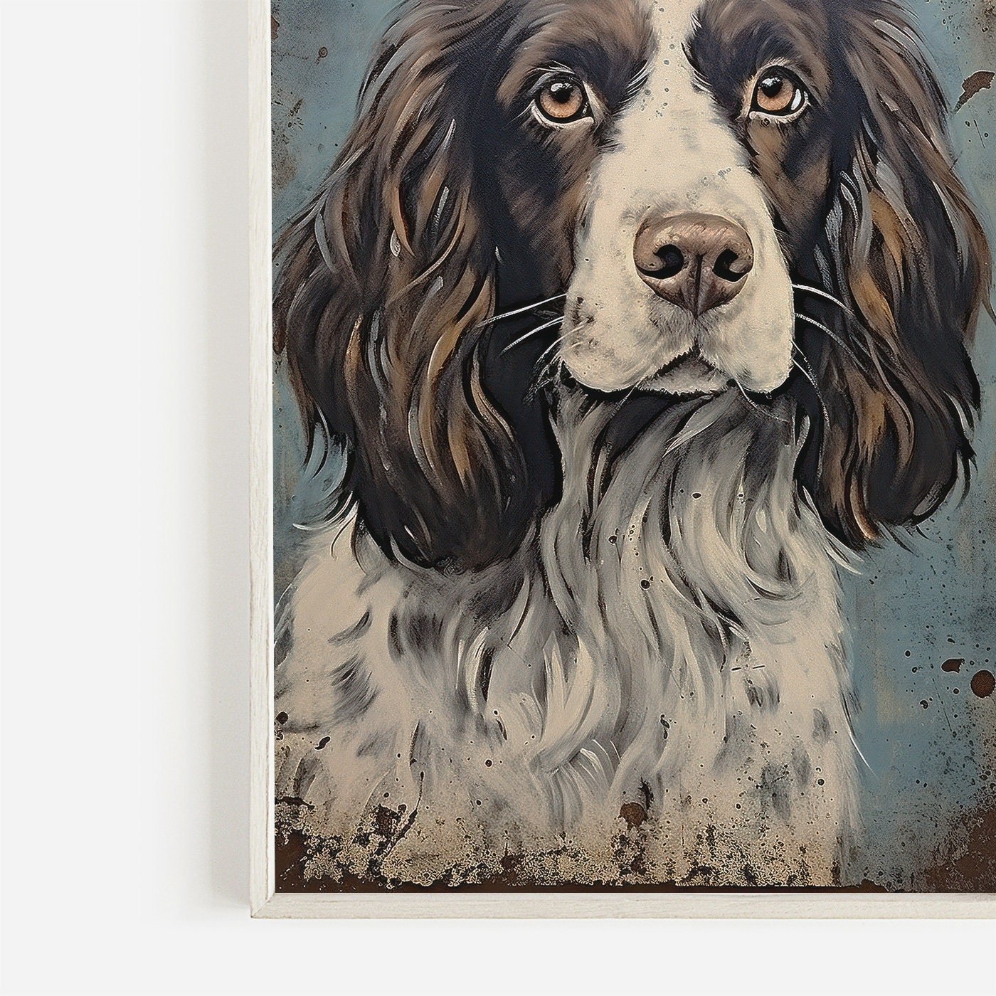 Springer Spaniel Portrait, Rustic Dog Decor, Perfect Gift for Owners - WildfieldPrints