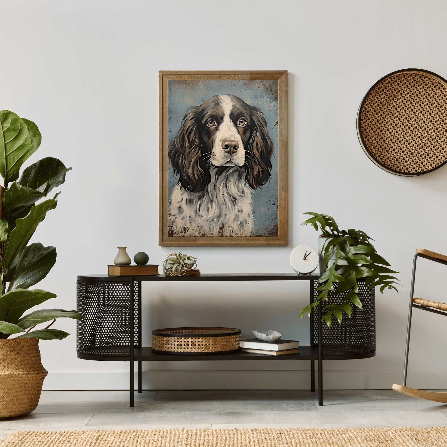 Springer Spaniel Portrait, Rustic Dog Decor, Perfect Gift for Owners - WildfieldPrints