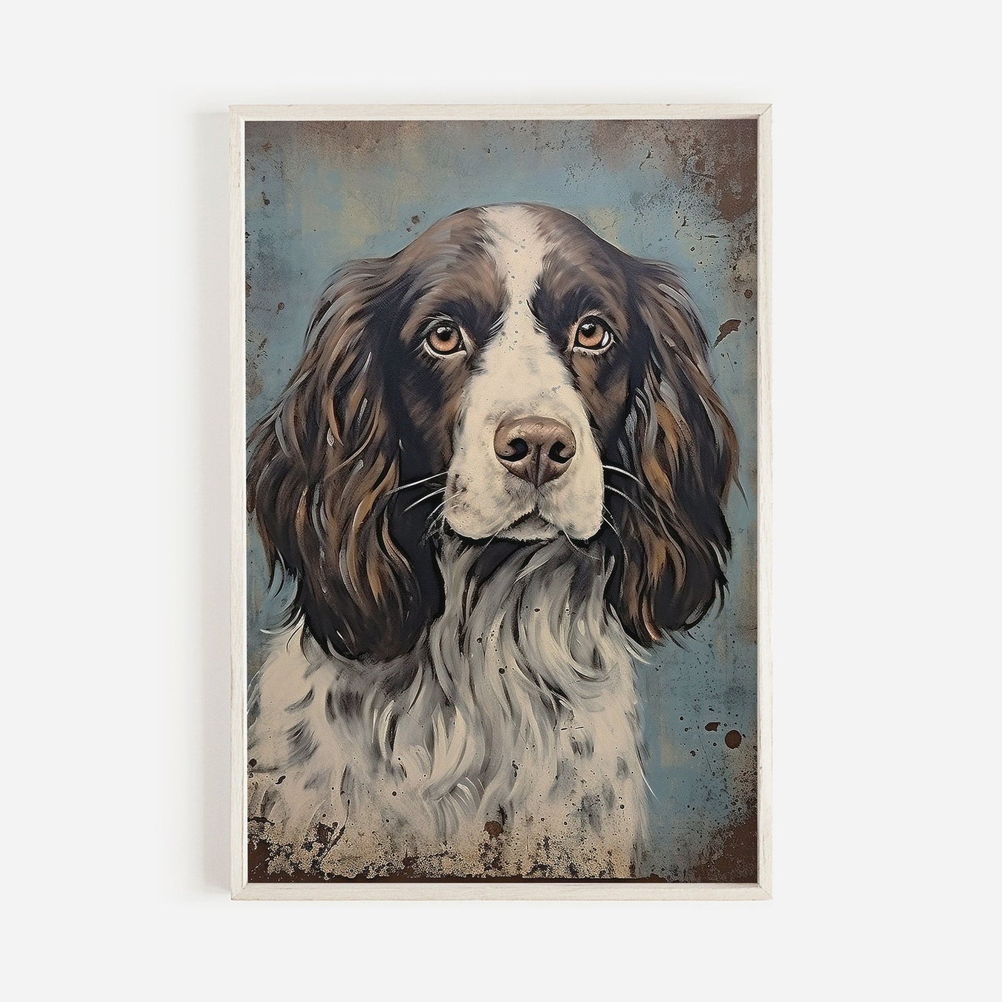 Springer Spaniel Portrait, Rustic Dog Decor, Perfect Gift for Owners - WildfieldPrints
