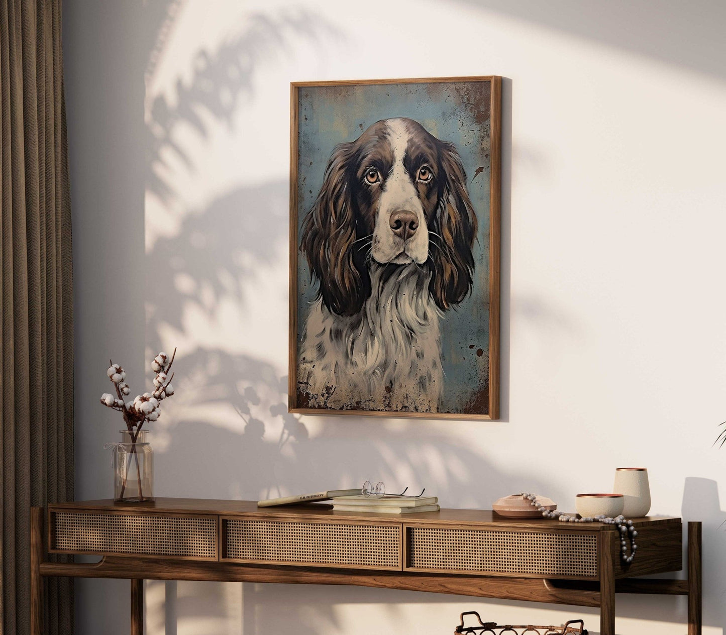 Springer Spaniel Portrait, Rustic Dog Decor, Perfect Gift for Owners - WildfieldPrints