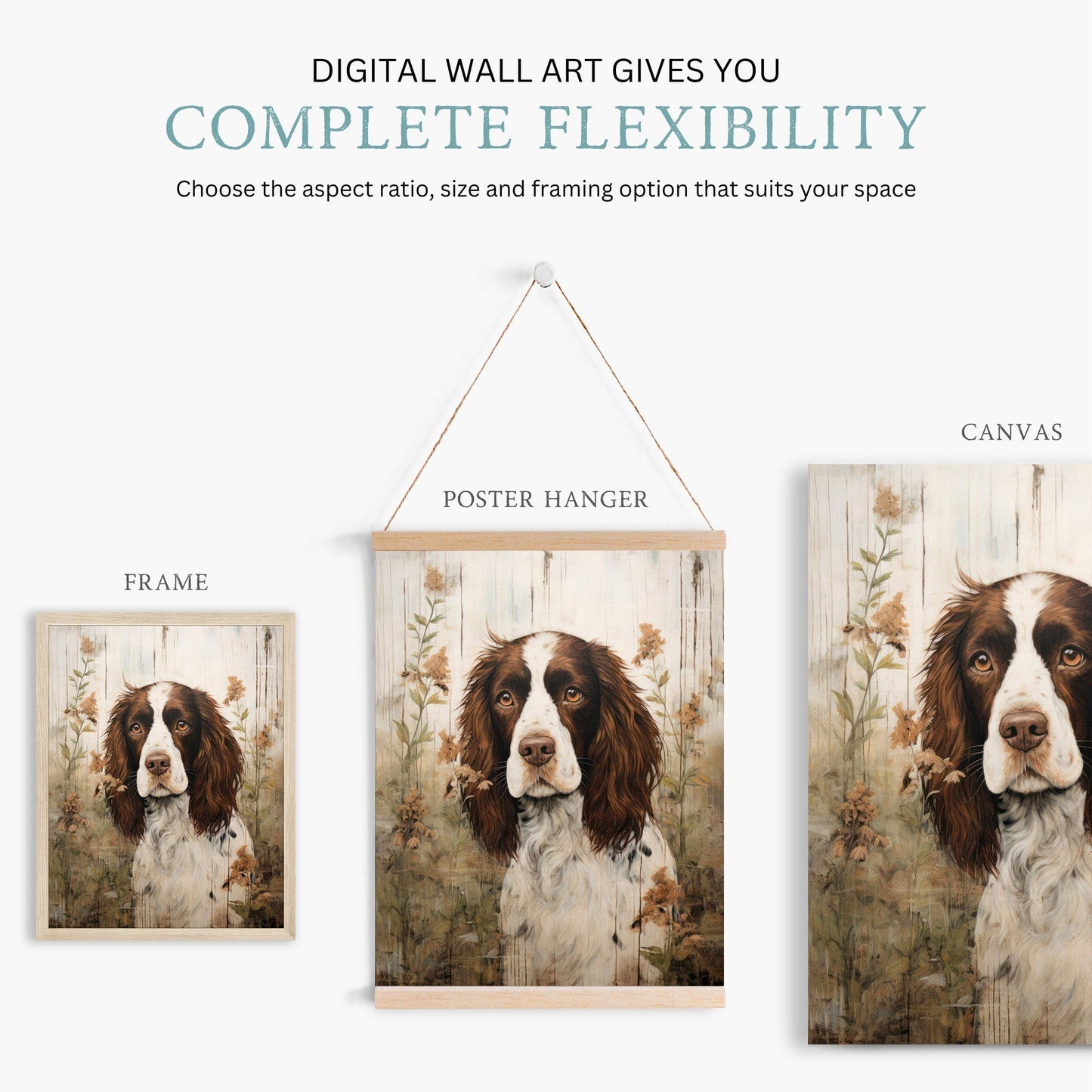 Springer Spaniel Print, Vintage Dog Painting, Charming Canine Decor - WildfieldPrints