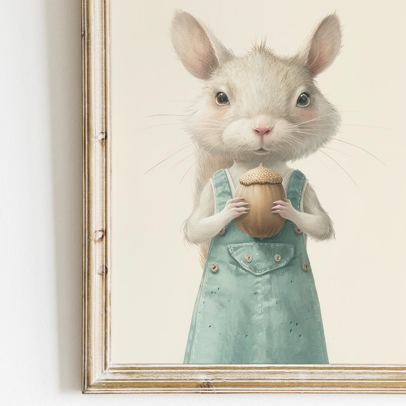 Squirrel Nursery Decor, Whimsical Squirrel Art, Woodland Vintage Print - WildfieldPrints