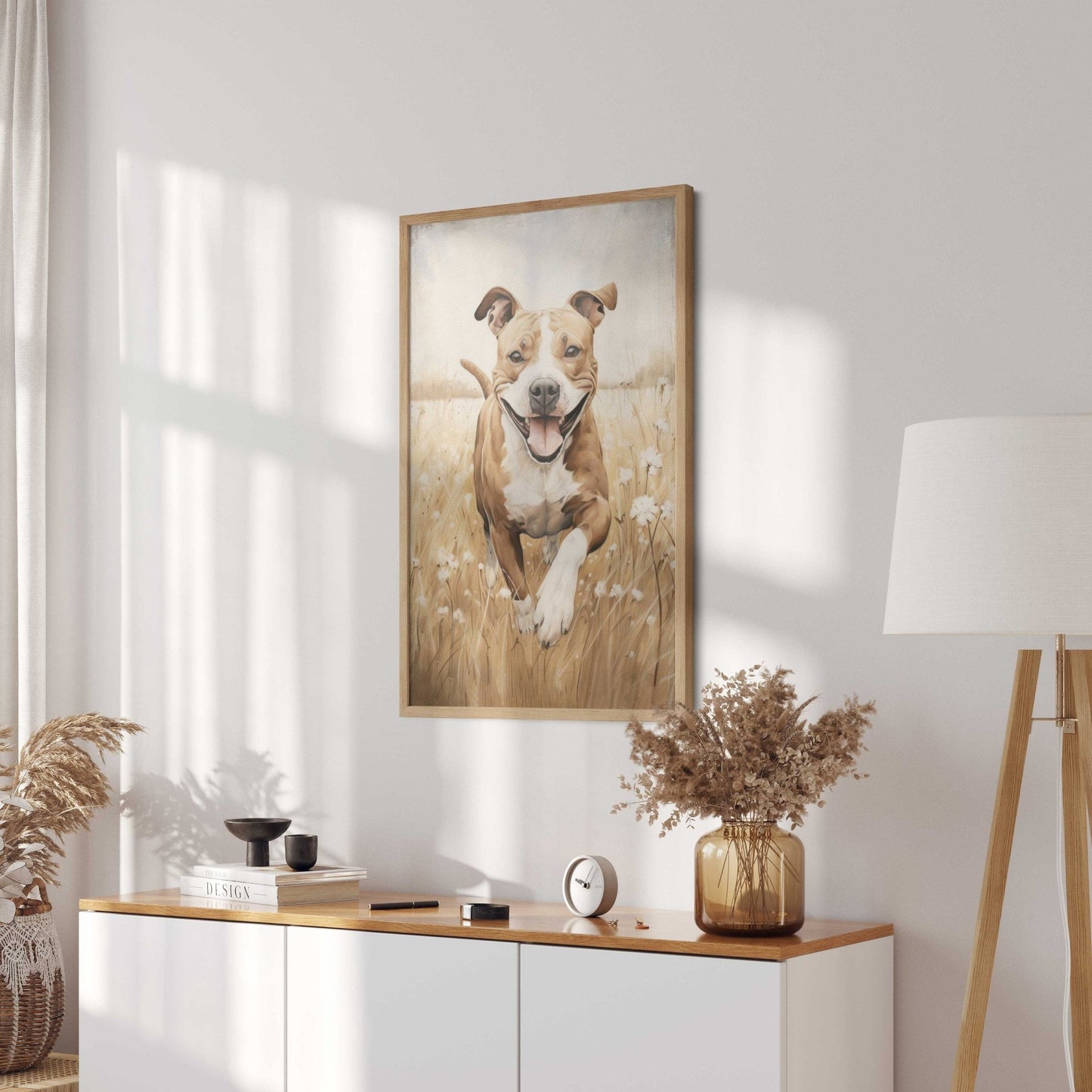 Staffordshire Bull Terrier Wall Art, Dog Lover Gift, Pet Portrait - WildfieldPrints