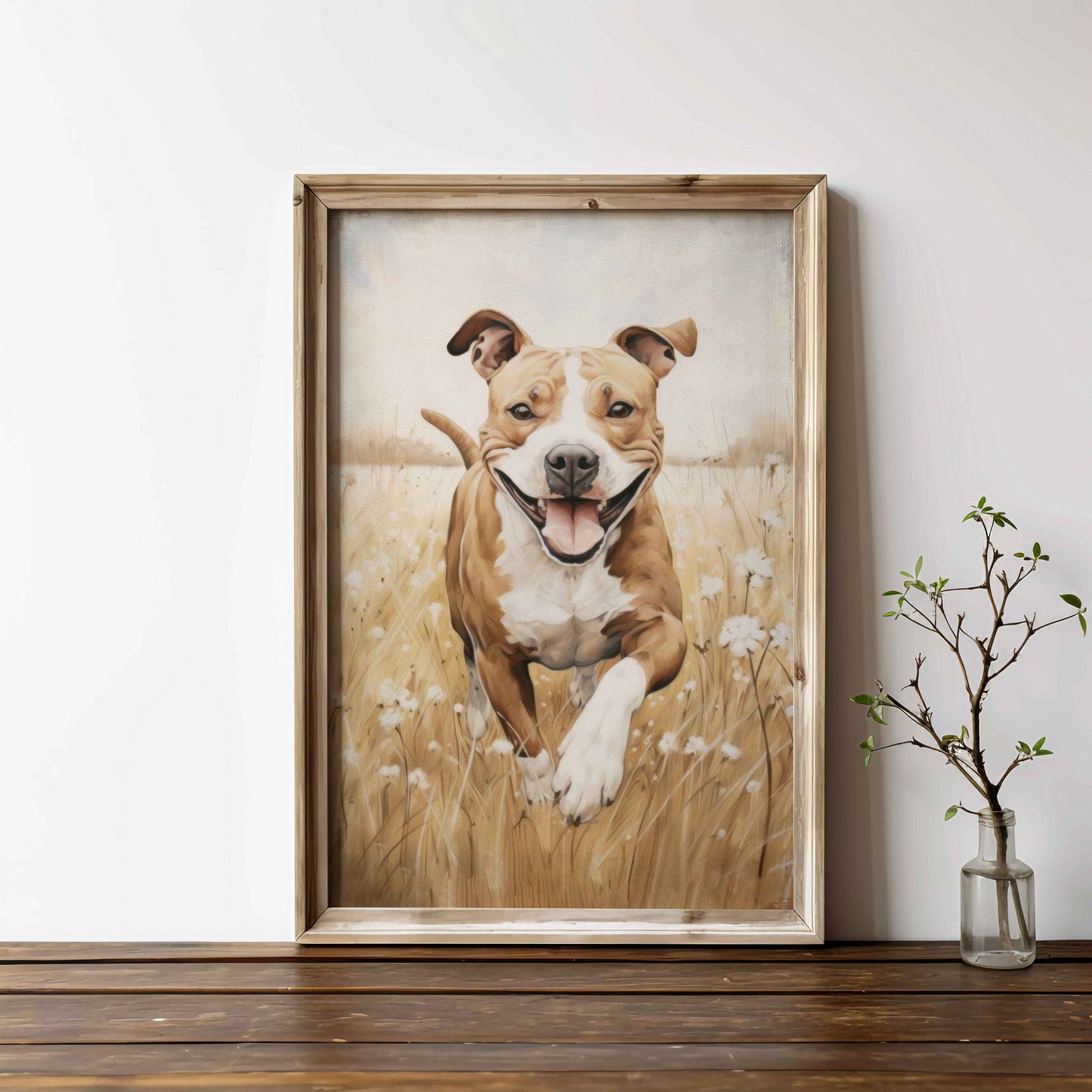 Staffordshire Bull Terrier Wall Art, Dog Lover Gift, Pet Portrait - WildfieldPrints