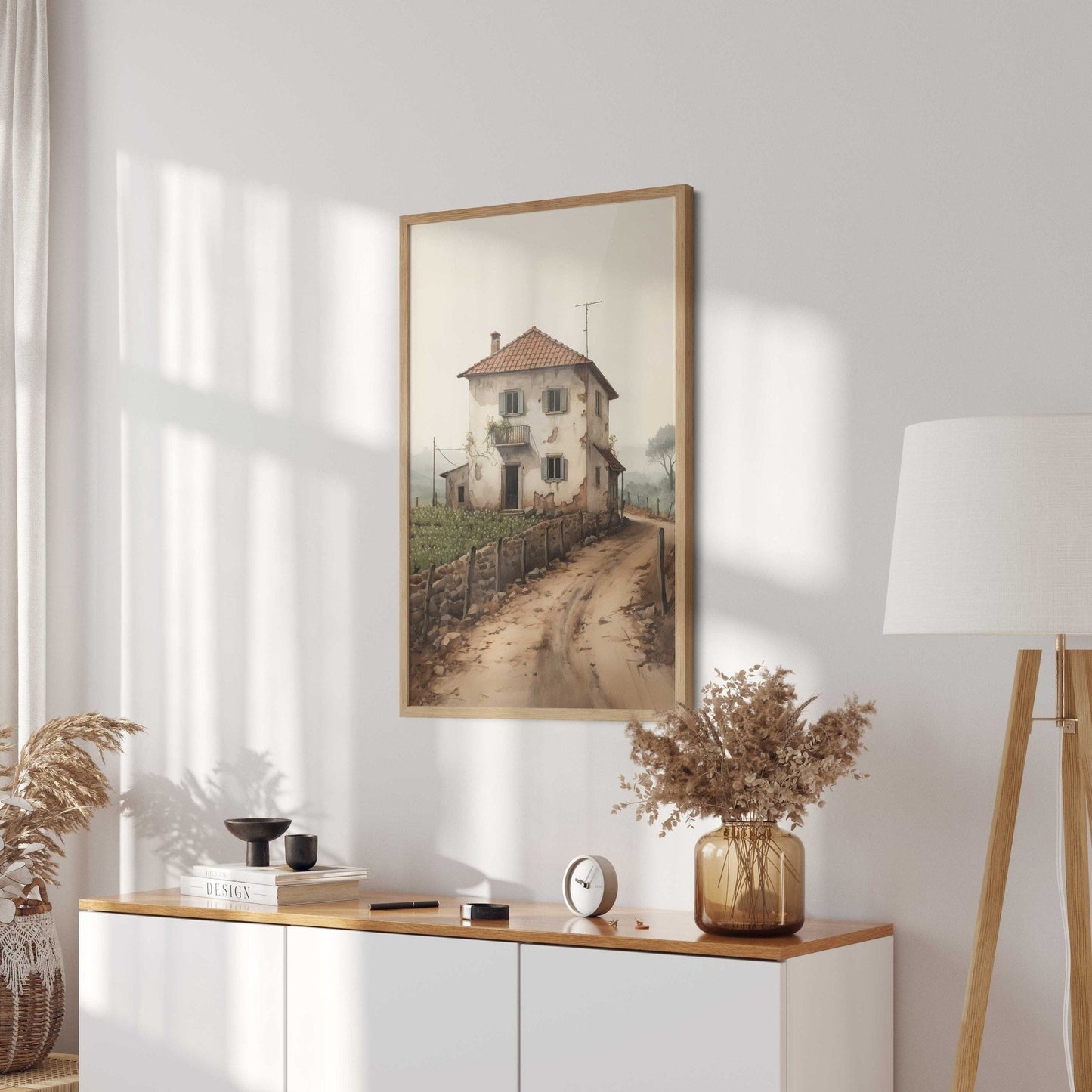 Stone House Art, Mediterranean Decor, Charming Cottage Print - WildfieldPrints