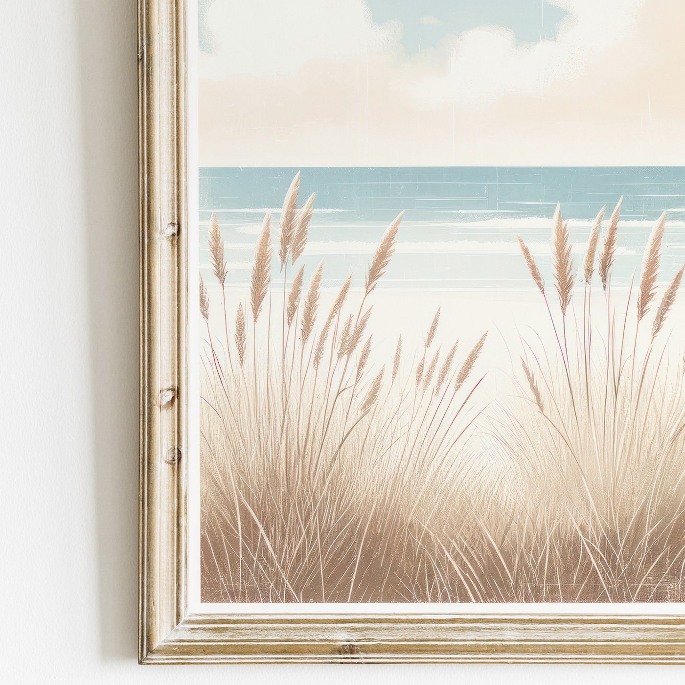Sunny Beach and Beachgrass Prints, Coastal Home Decor, Ocean Wall Art - WildfieldPrints
