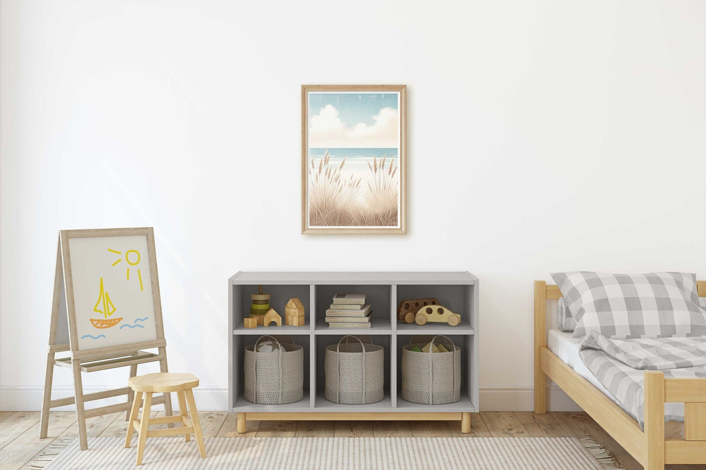 Sunny Beach and Beachgrass Prints, Coastal Home Decor, Ocean Wall Art - WildfieldPrints