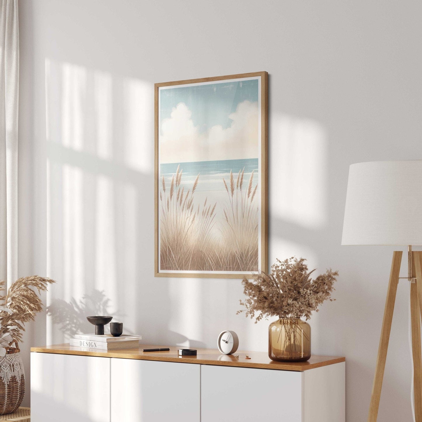Sunny Beach and Beachgrass Prints, Coastal Home Decor, Ocean Wall Art - WildfieldPrints