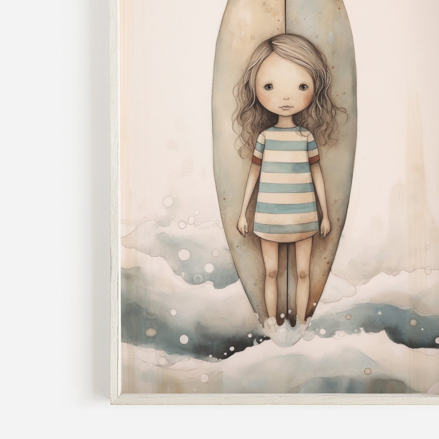Surfer Nursery Decor, Vintage Surfing Wall Art for Girls Room - WildfieldPrints