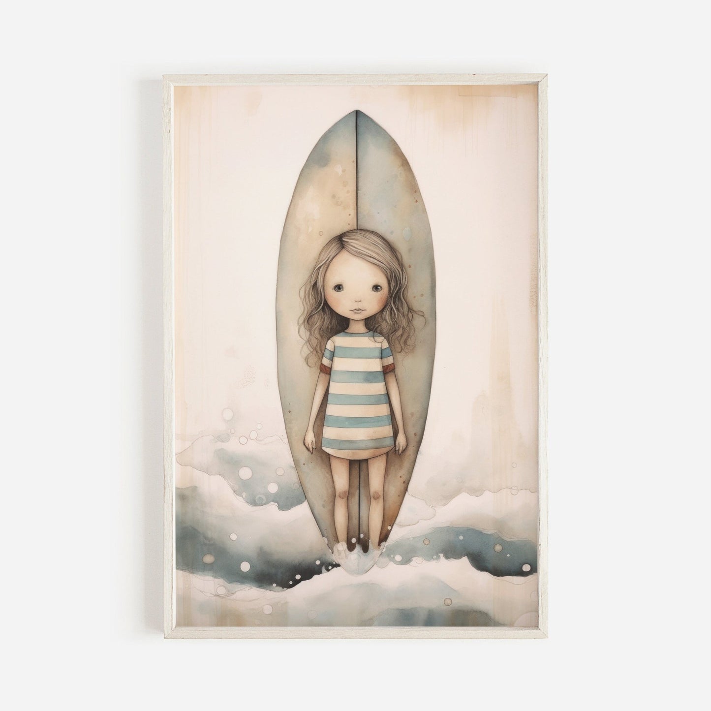Surfer Nursery Decor, Vintage Surfing Wall Art for Girls Room - WildfieldPrints