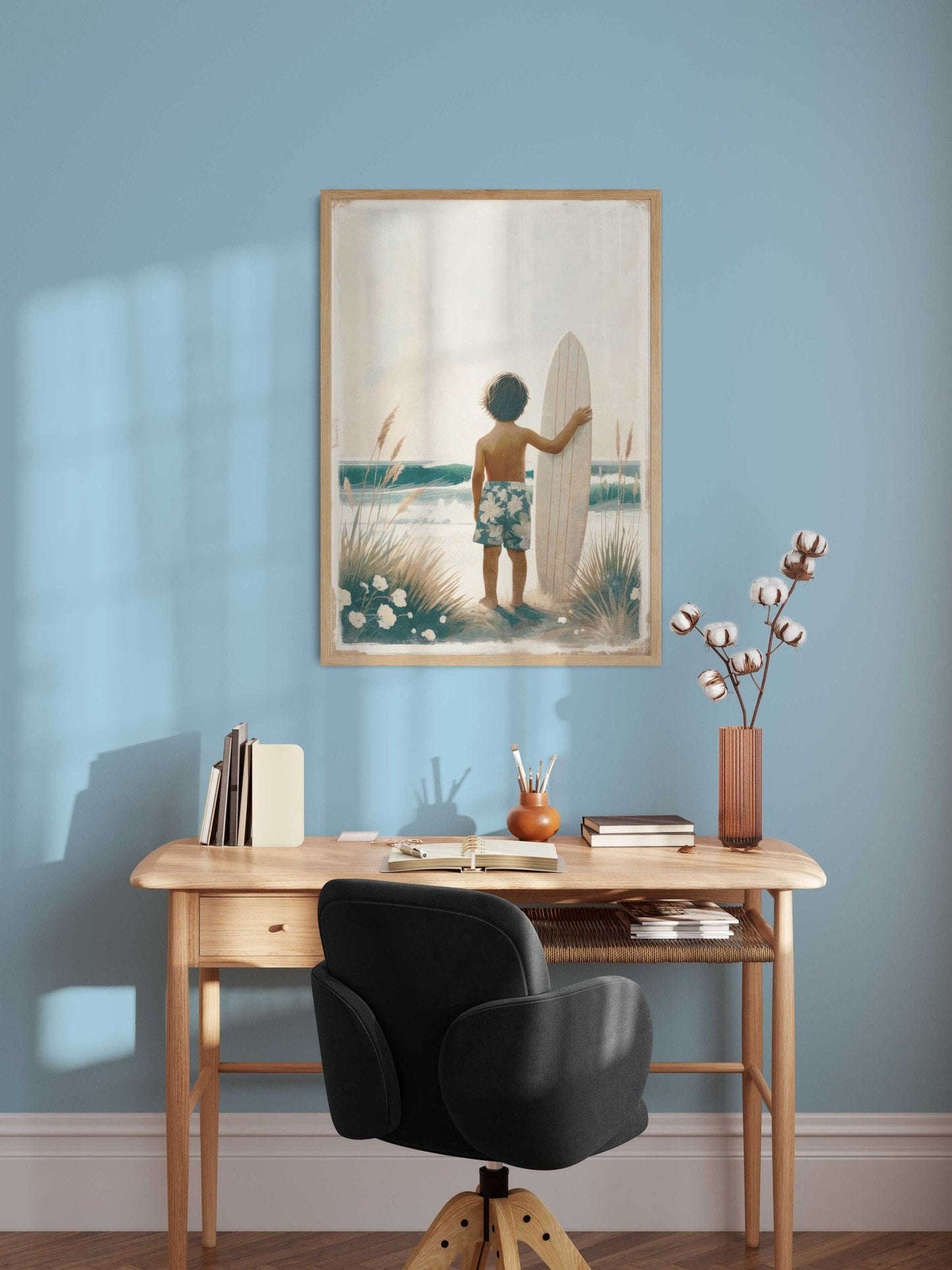 Surfing Nursery Decor, Surfer Boy Art, Beach - Themed Wall Decor - WildfieldPrints