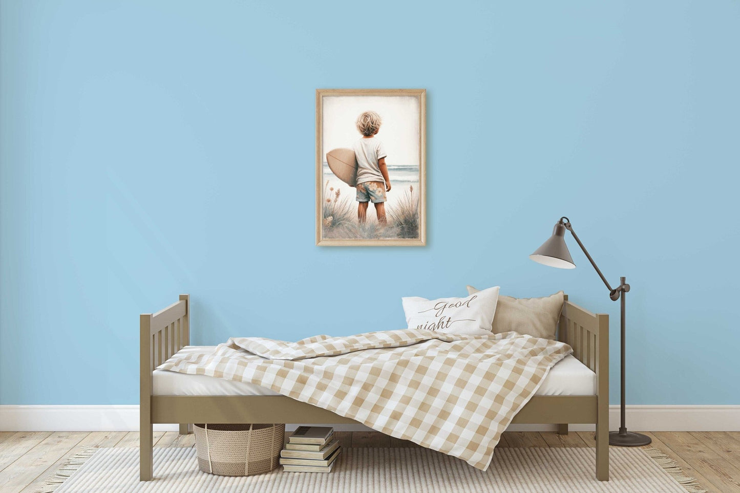 Surfing Nursery Decor, Surfer Boy Print, Beach Themed Room Art - WildfieldPrints