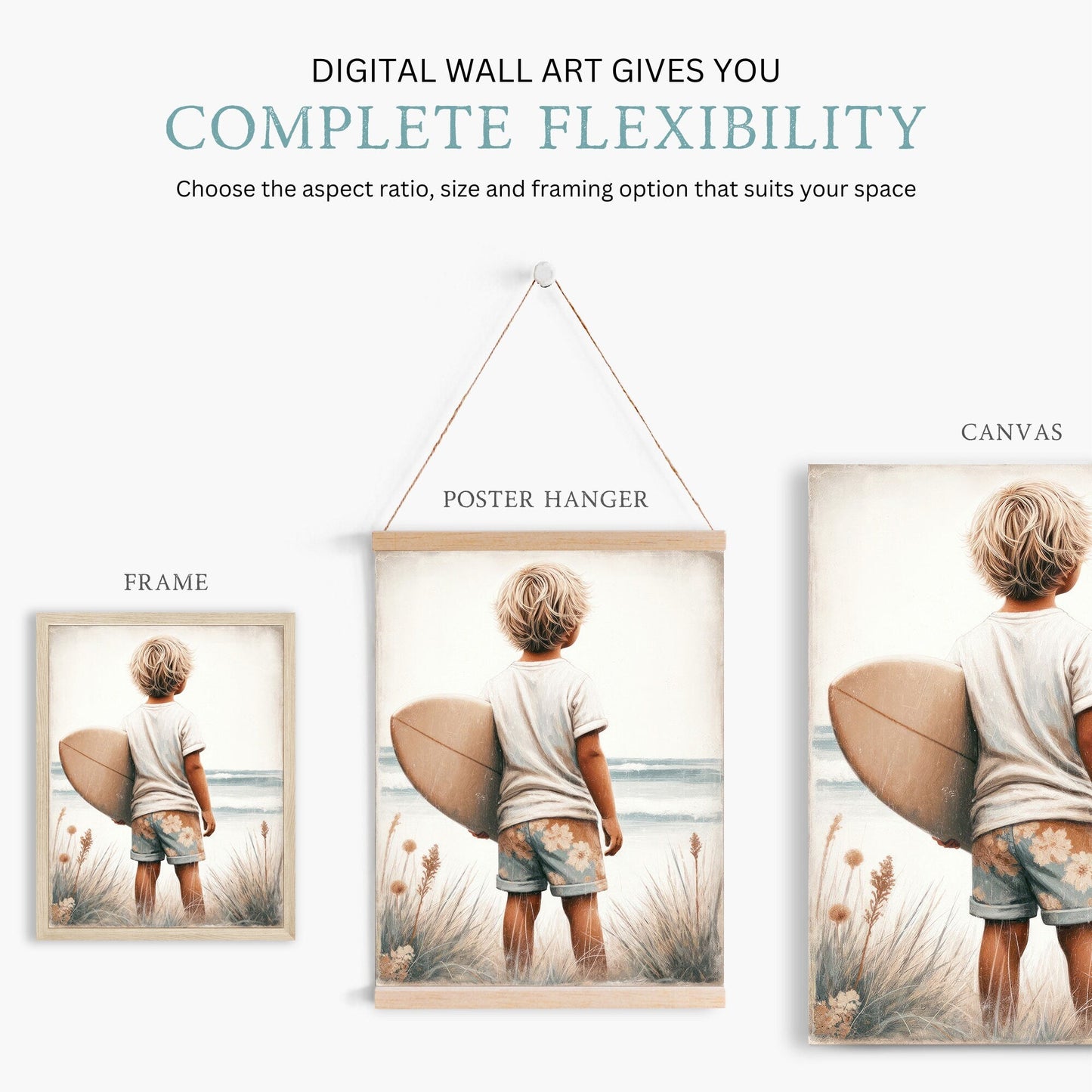 Surfing Nursery Decor, Surfer Boy Print, Beach Themed Room Art - WildfieldPrints