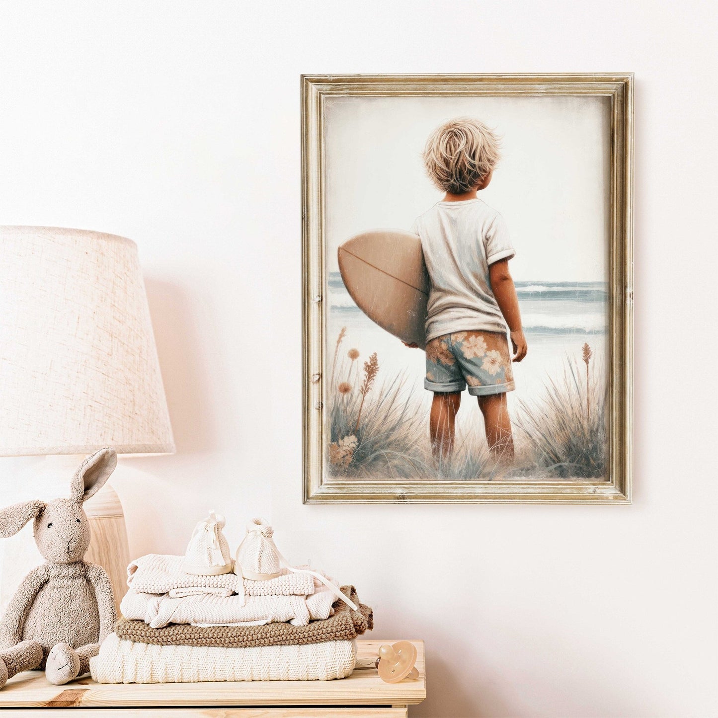 Surfing Nursery Decor, Surfer Boy Print, Beach Themed Room Art - WildfieldPrints
