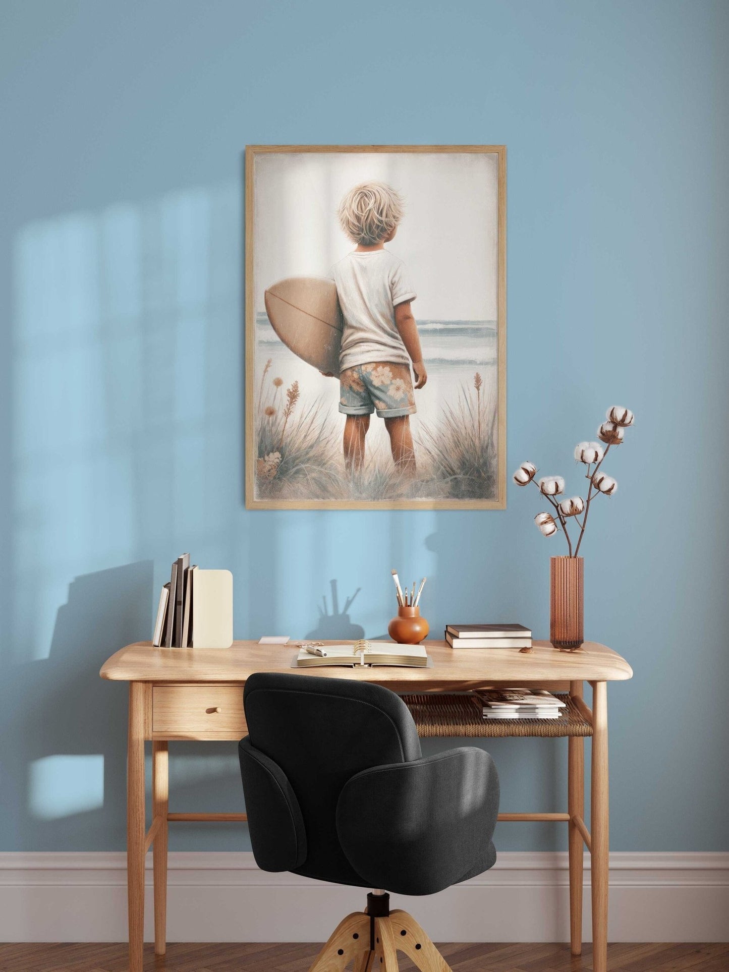Surfing Nursery Decor, Surfer Boy Print, Beach Themed Room Art - WildfieldPrints