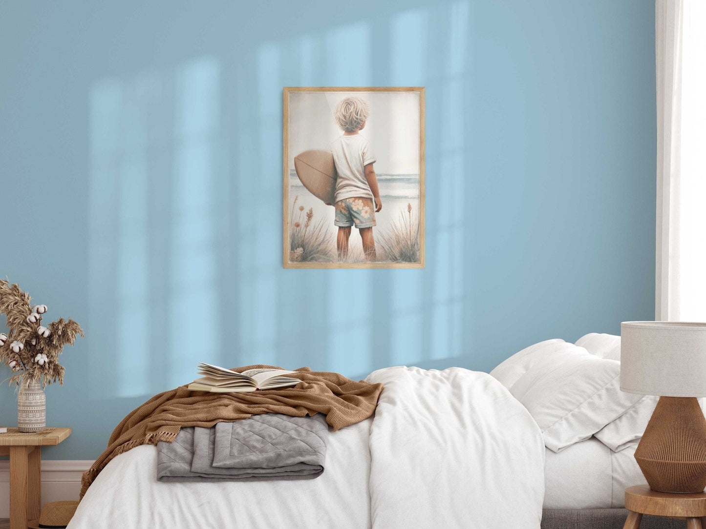 Surfing Nursery Decor, Surfer Boy Print, Beach Themed Room Art - WildfieldPrints